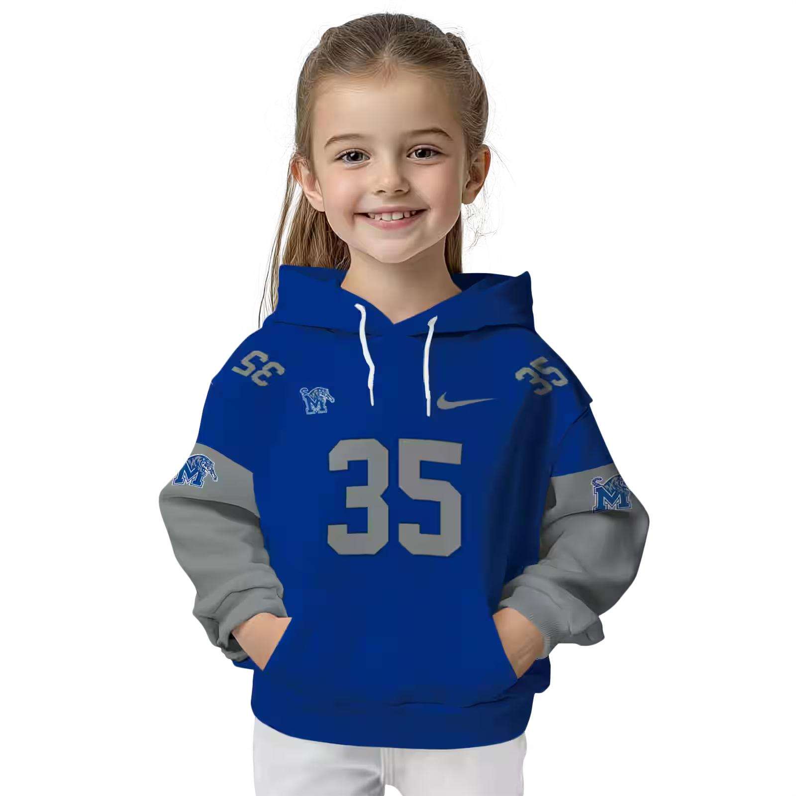 custom memphis tigers minimal design blue hoodie top rated