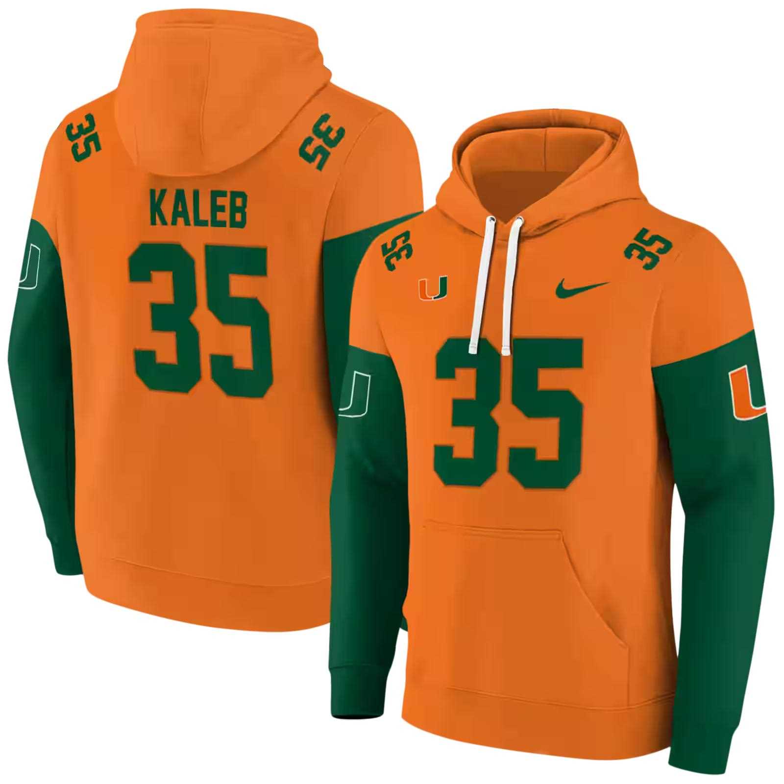 custom miami hurricanes minimal design orange hoodie fashion forward