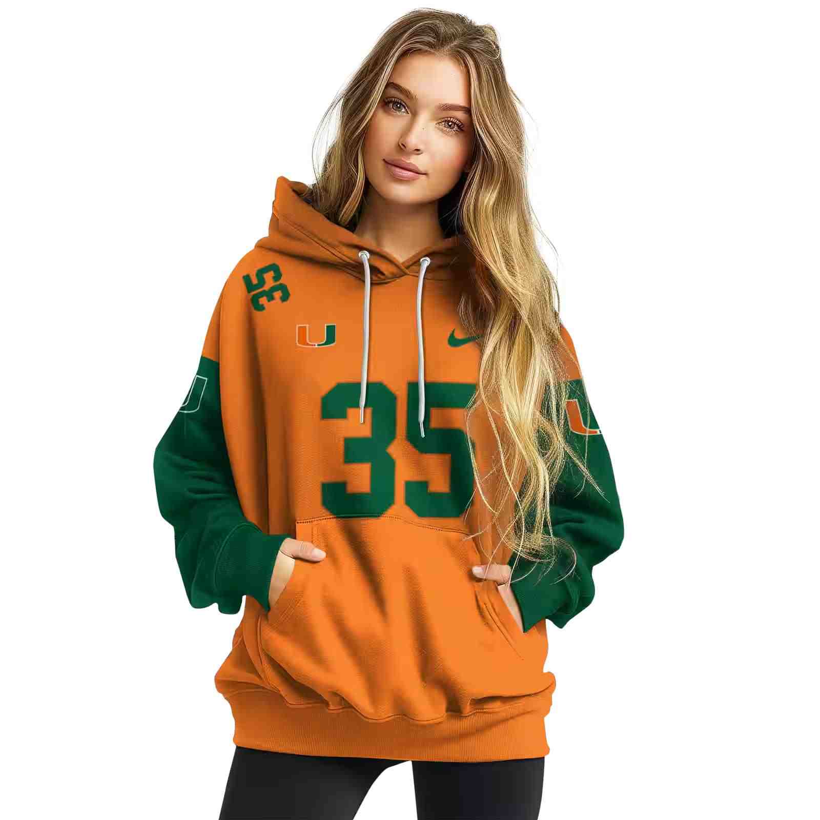 custom miami hurricanes minimal design orange hoodie high quality