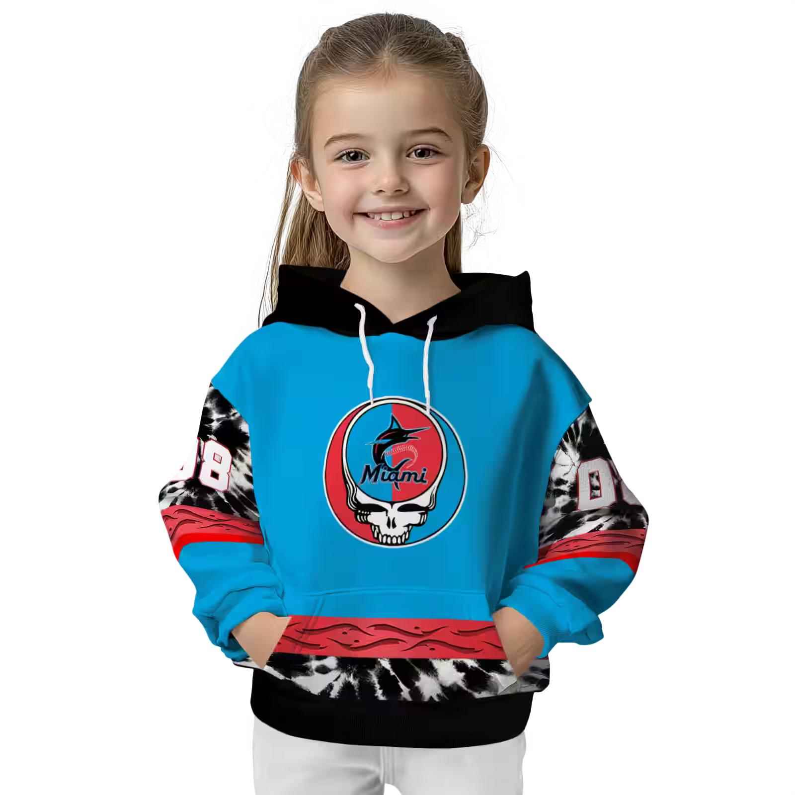 custom miami marlins grateful vibes blue hoodie top rated