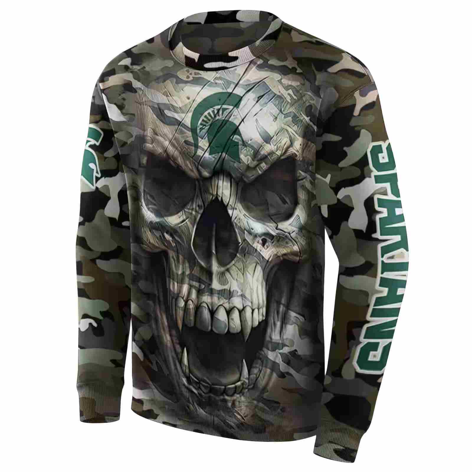 custom michigan state spartans camo skull hoodie new arrival