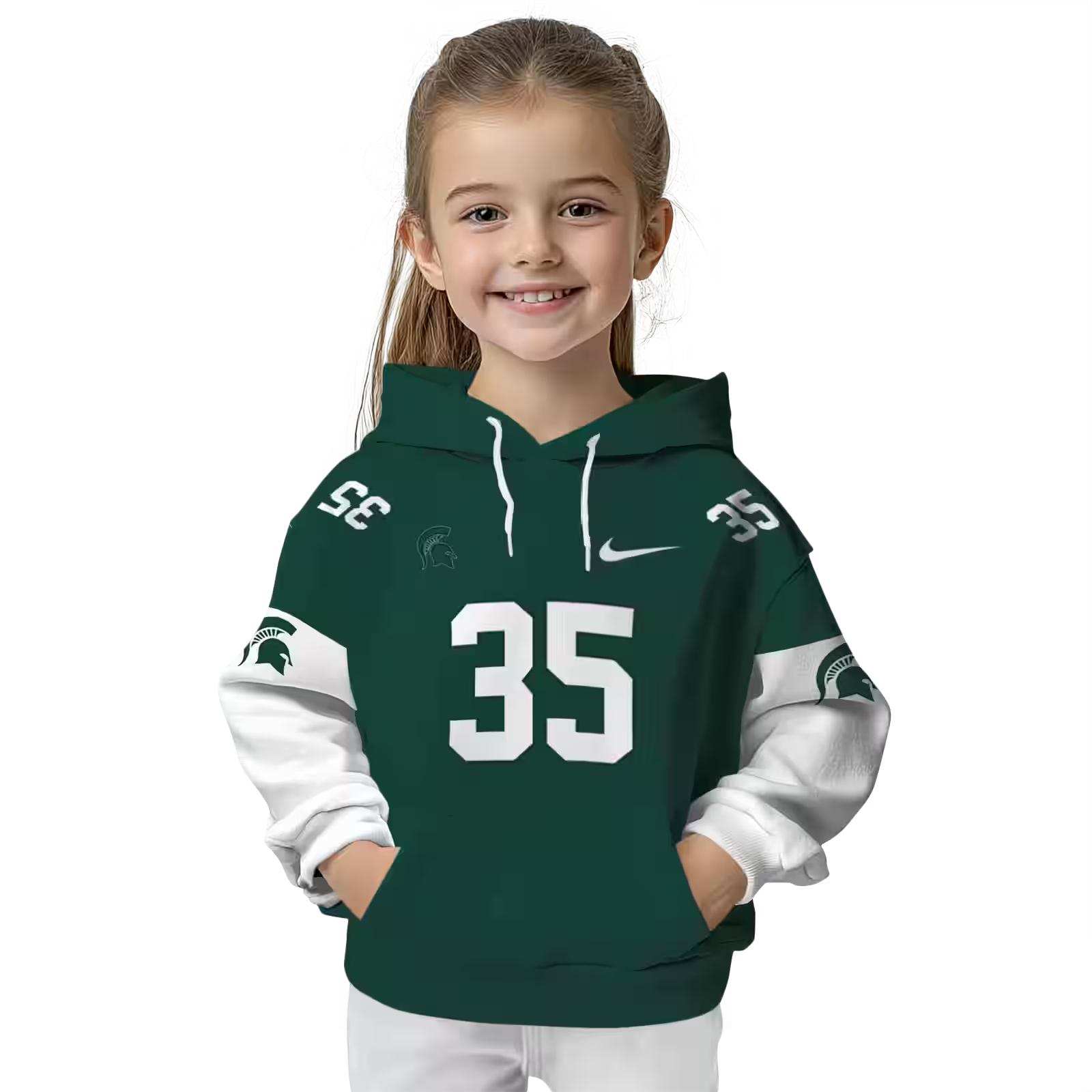 custom michigan state spartans minimal design green hoodie top rated