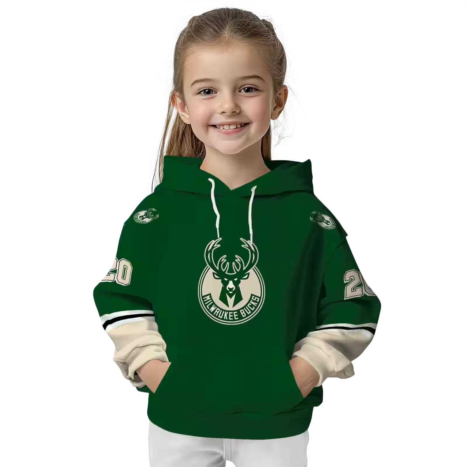 custom milwaukee bucks striped sleeves green hoodie top rated