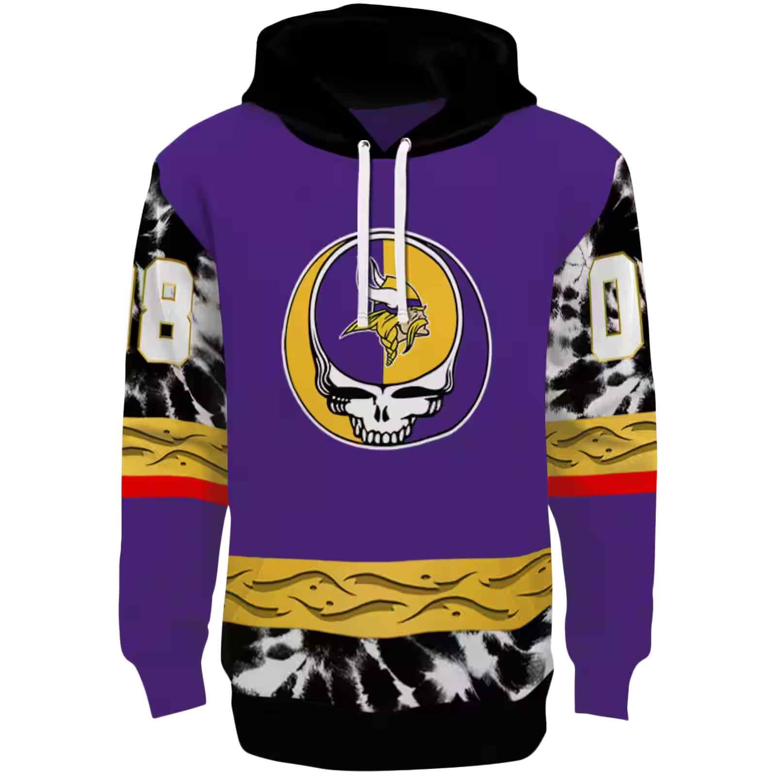 Custom Minnesota Vikings Grateful Vibes Purple Hoodie