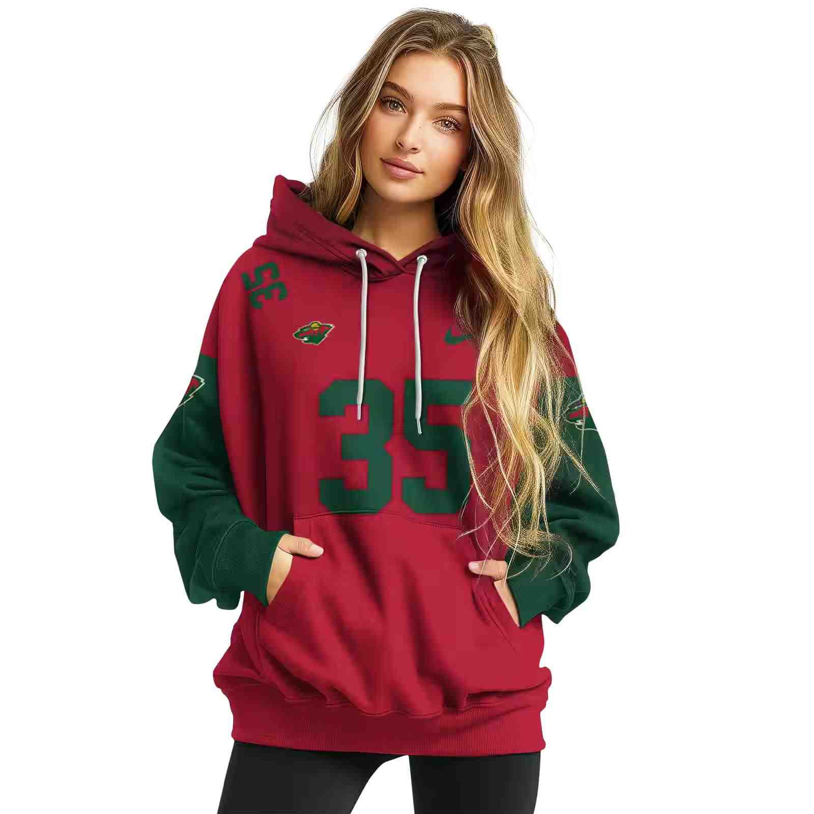 custom minnesota wild minimal design red hoodie high quality