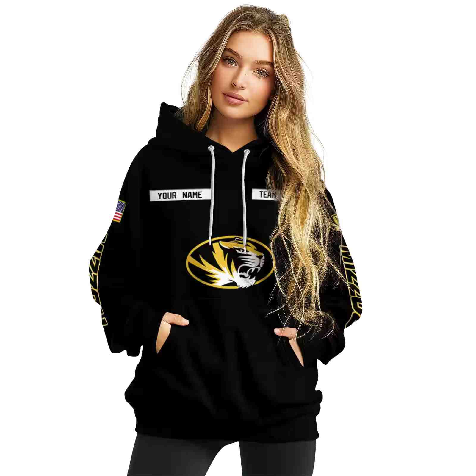 custom missouri tigers punisher skull black hoodie high quality