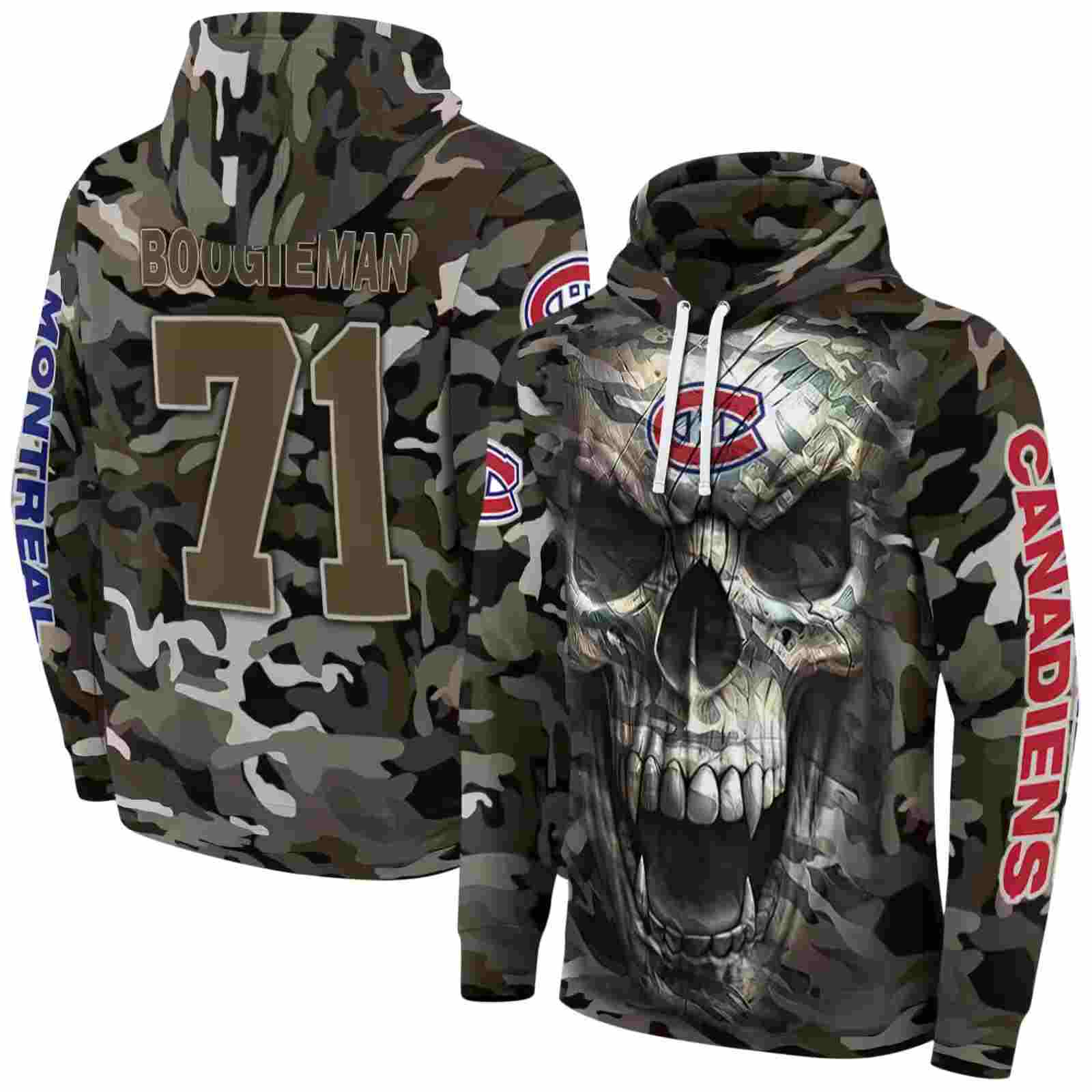 custom montreal canadiens camo skull hoodie fashion forward