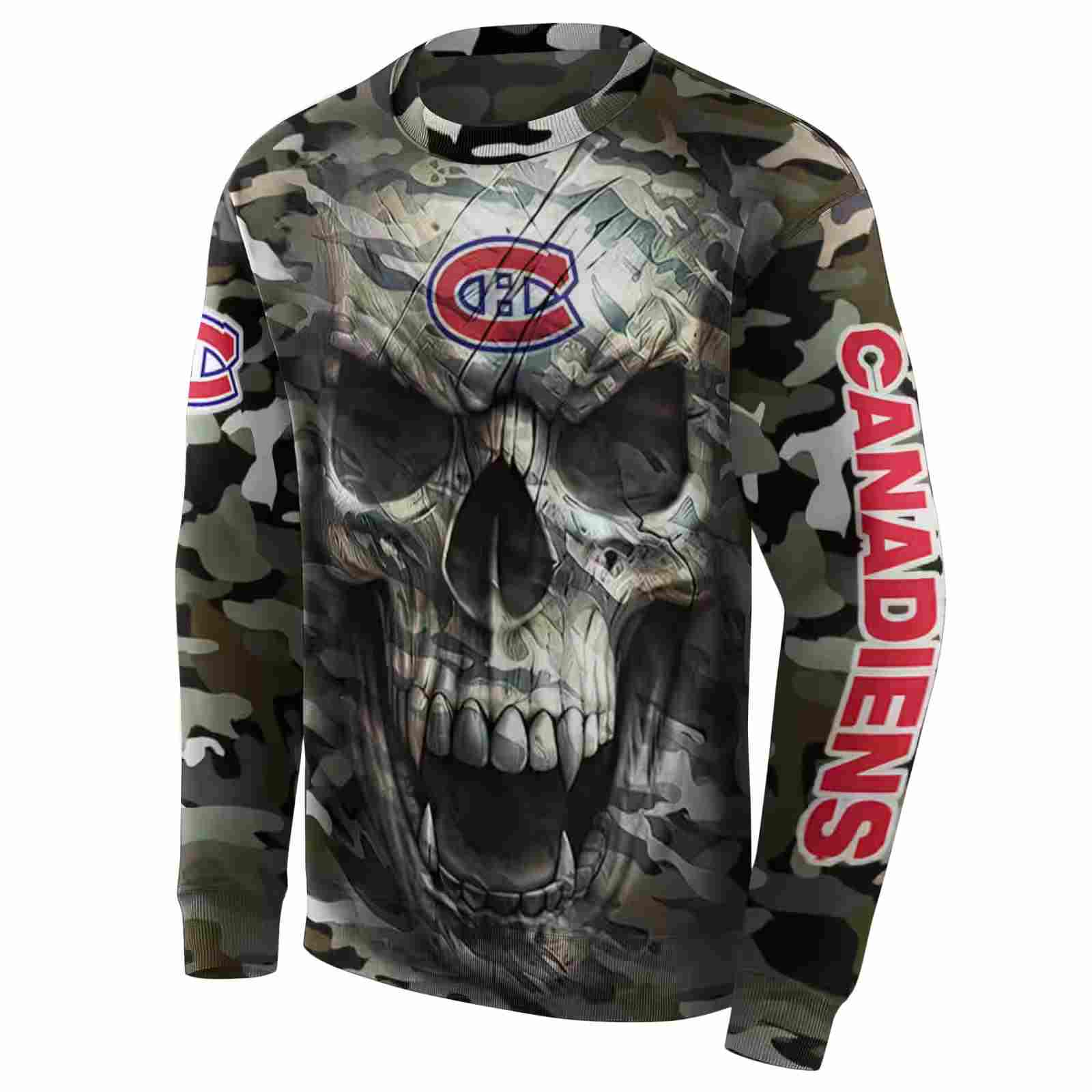 custom montreal canadiens camo skull hoodie new arrival