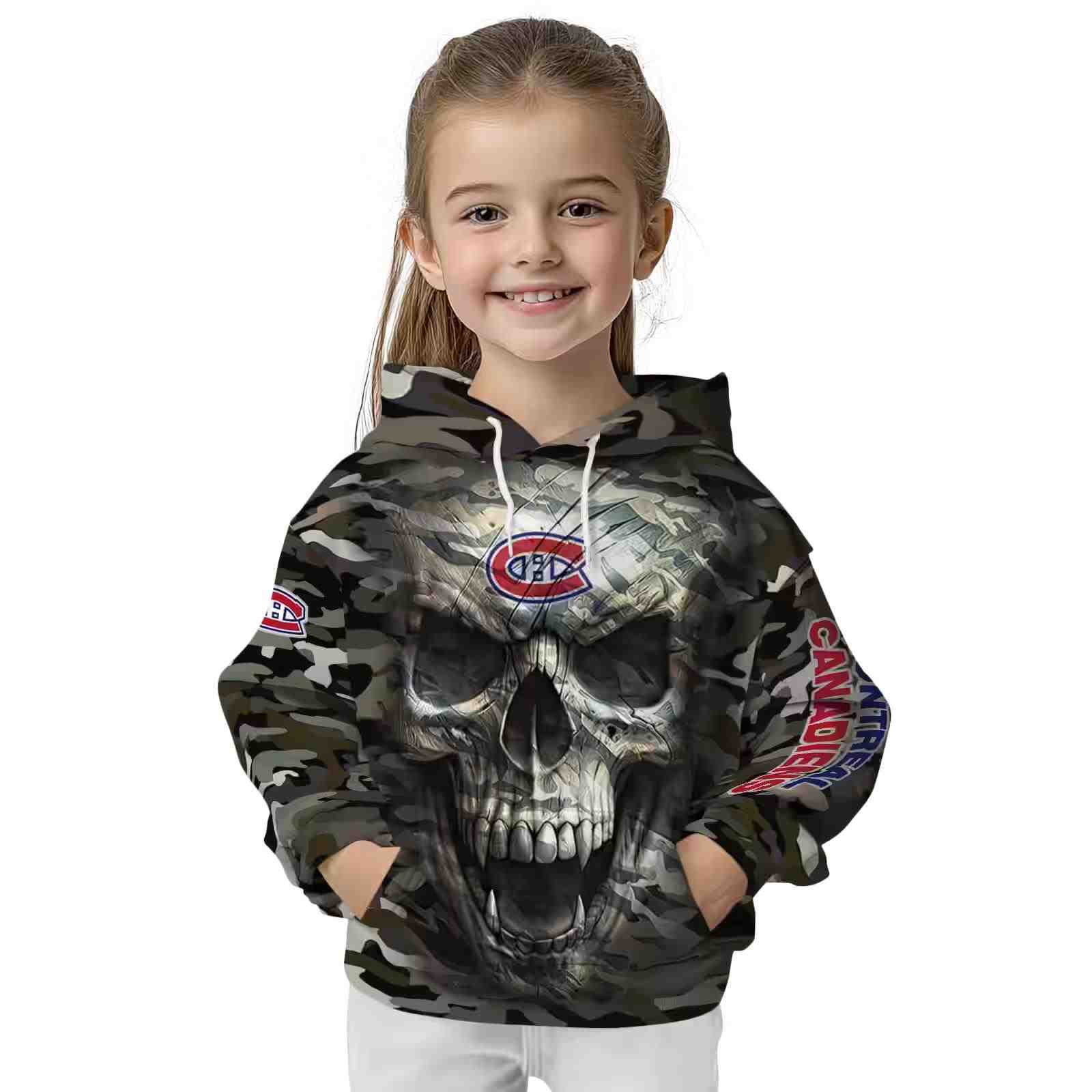 custom montreal canadiens camo skull hoodie top rated