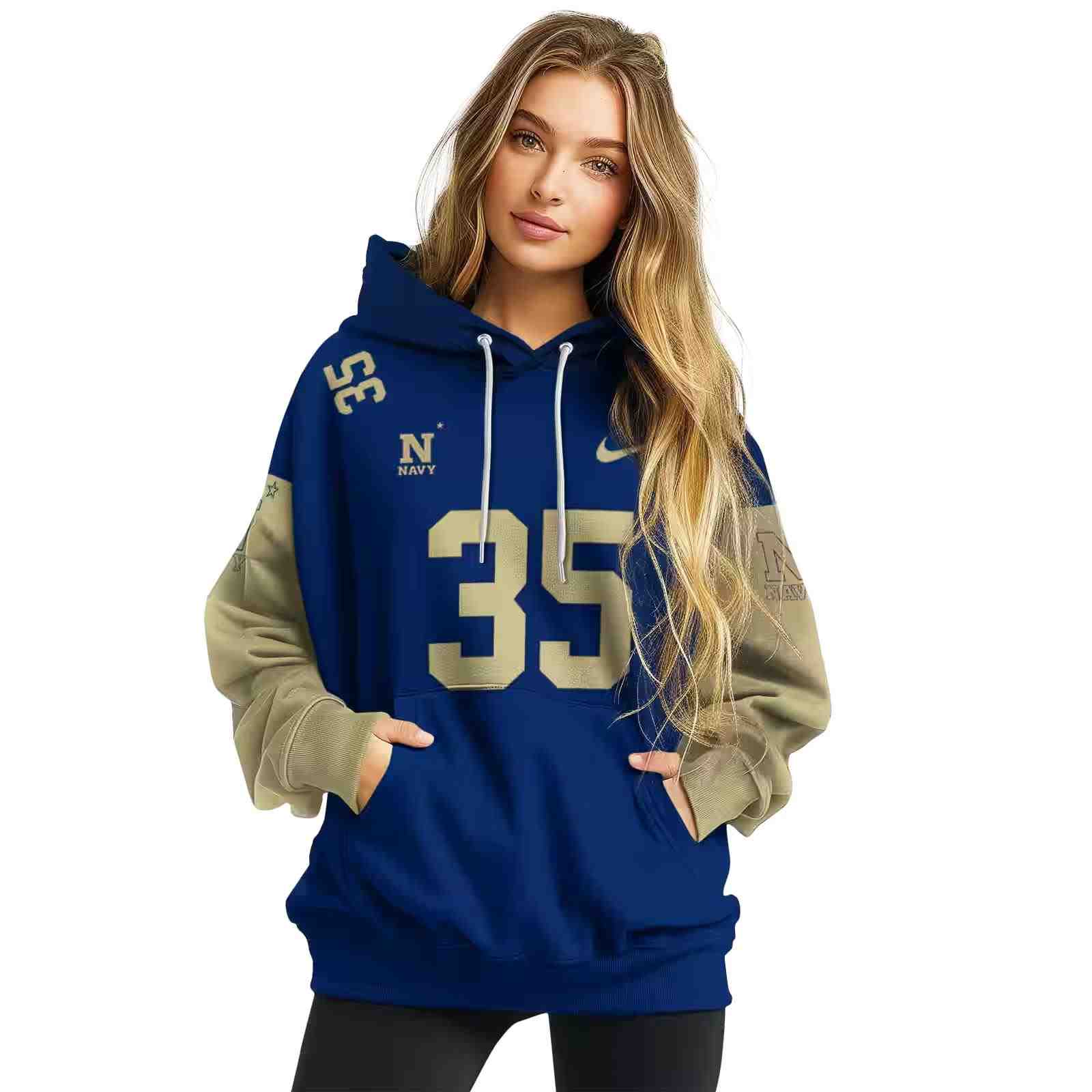 custom navy midshipmen minimal design blue hoodie high quality