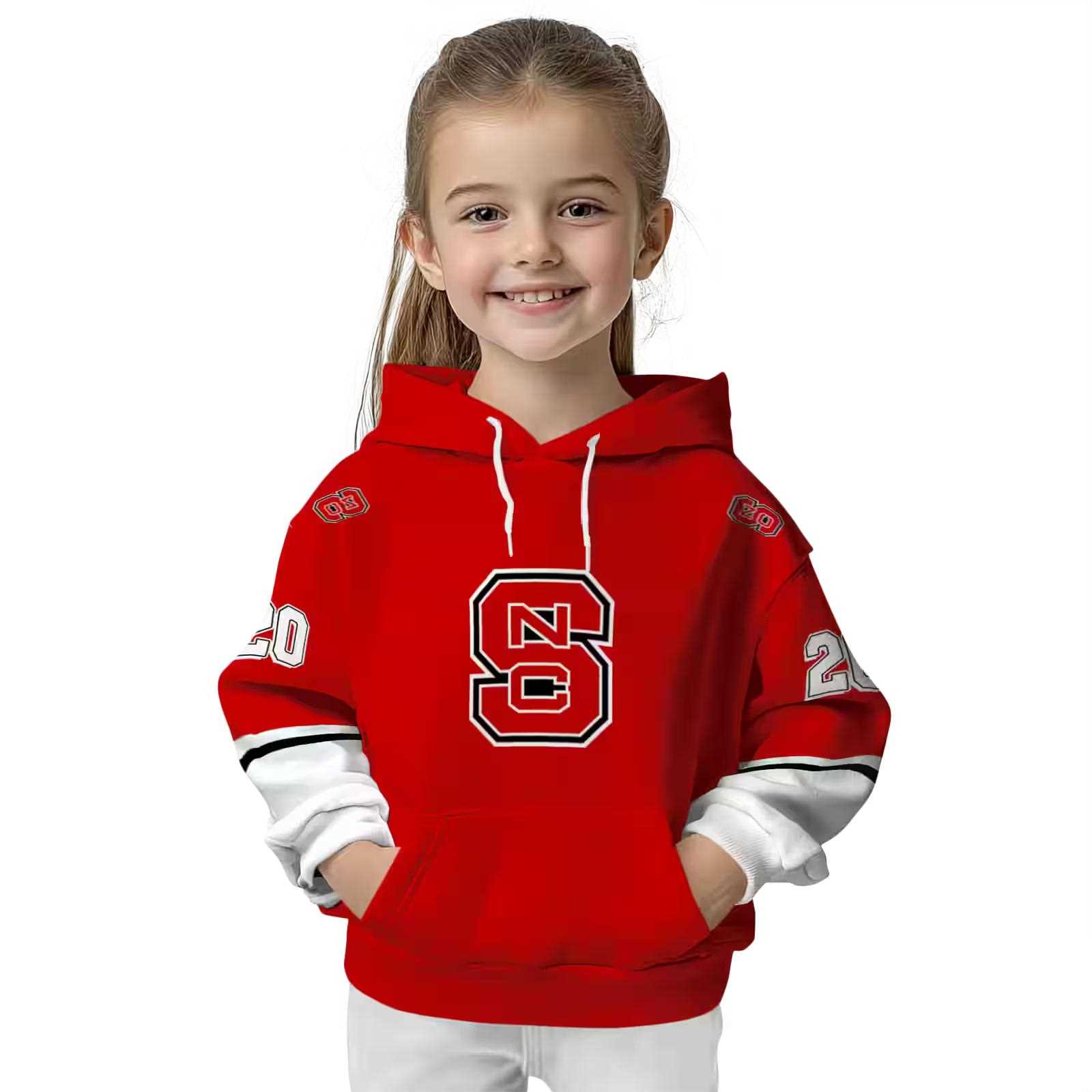 custom nc state wolfpack striped sleeves red hoodie top rated