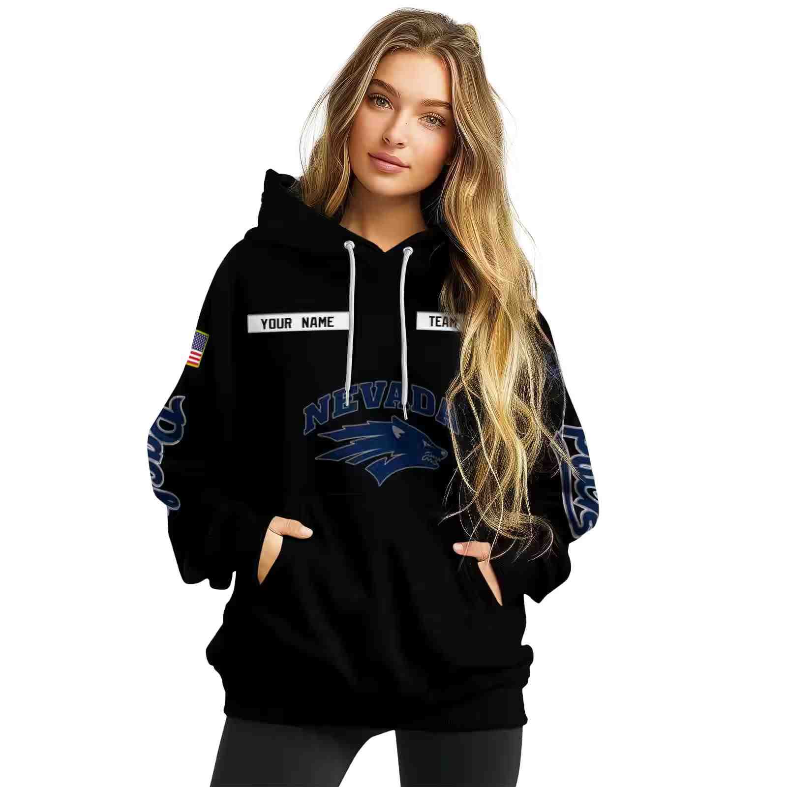 custom nevada wolf pack punisher skull black hoodie high quality