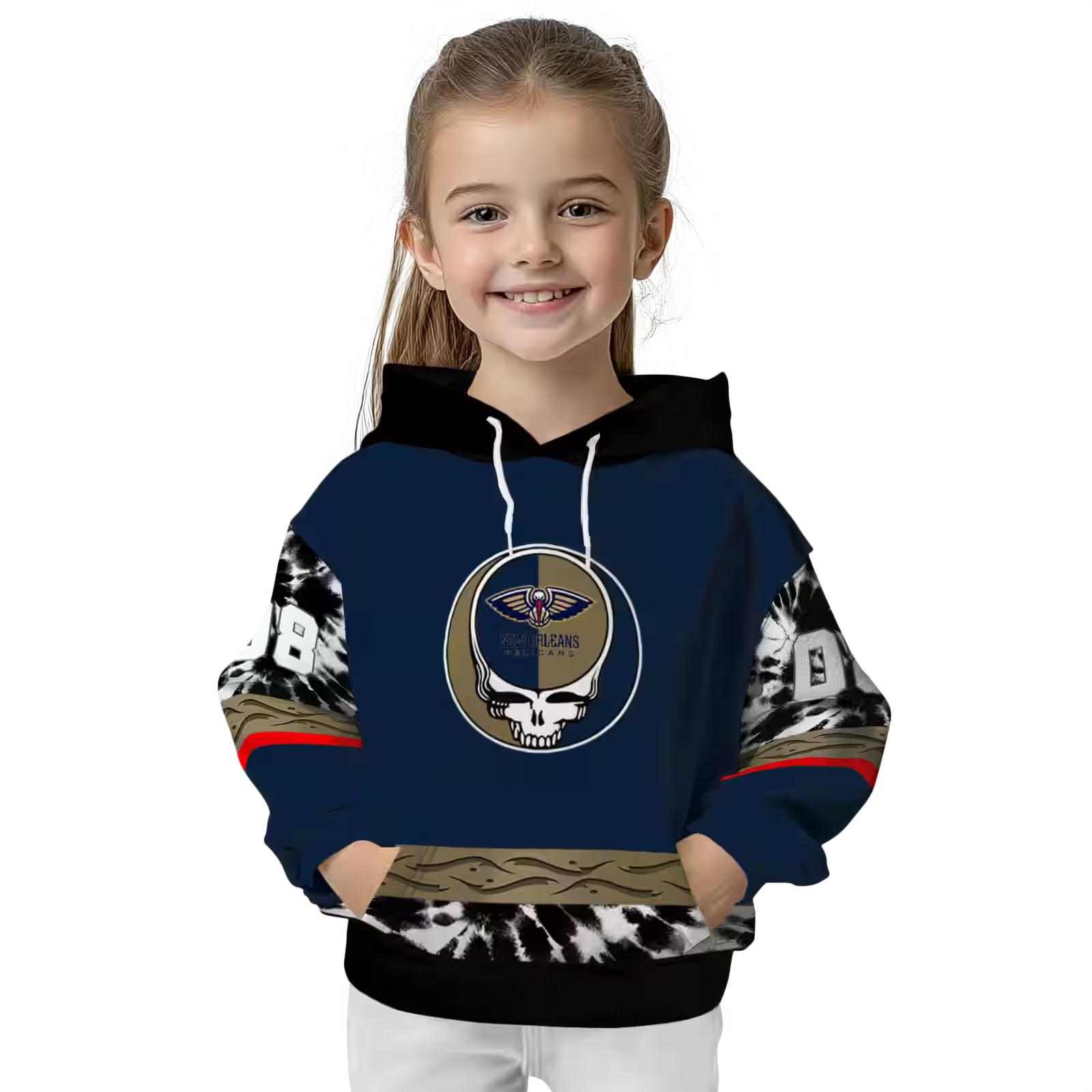 custom new orleans pelicans grateful vibes navy hoodie top rated