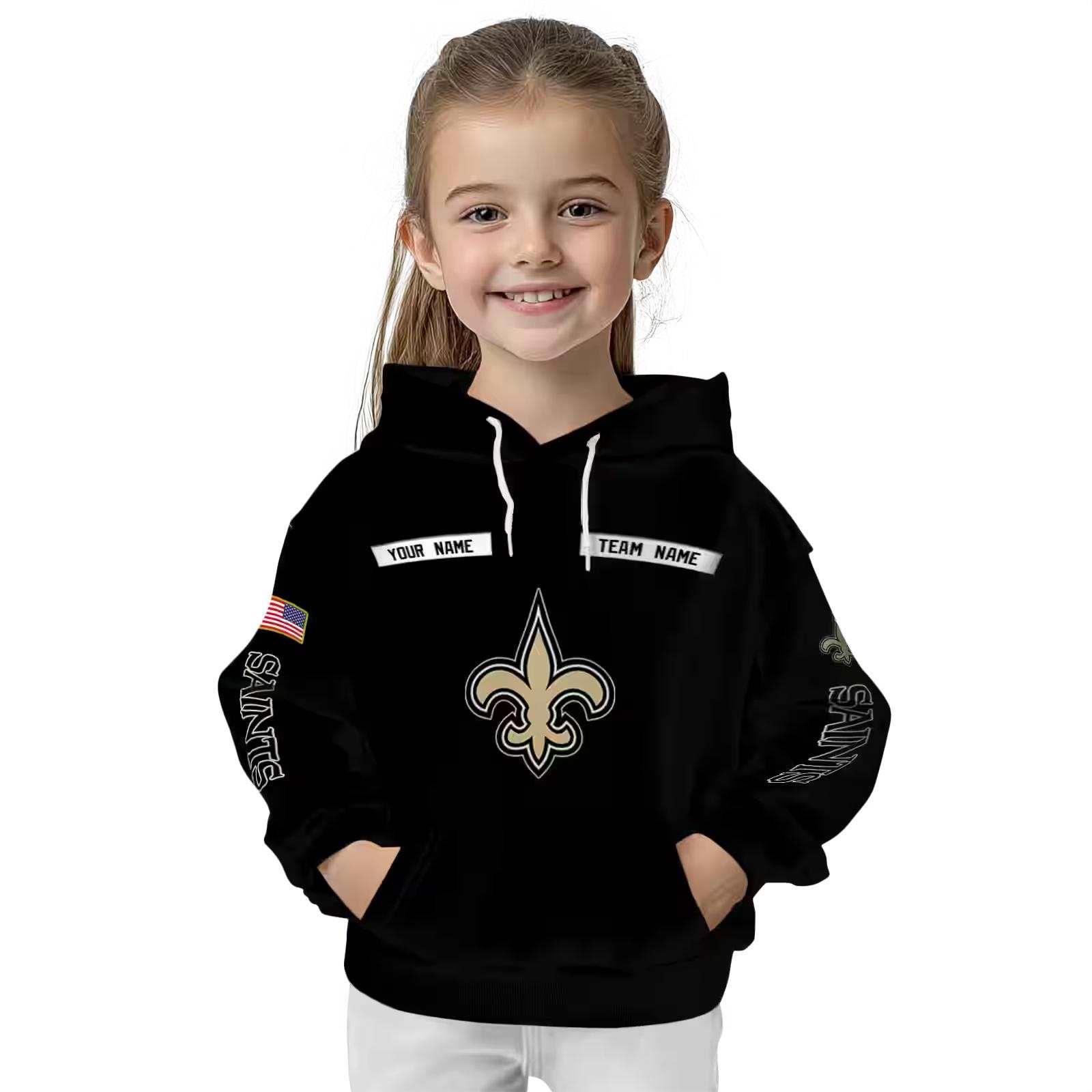 custom new orleans saints punisher skull black hoodie top rated