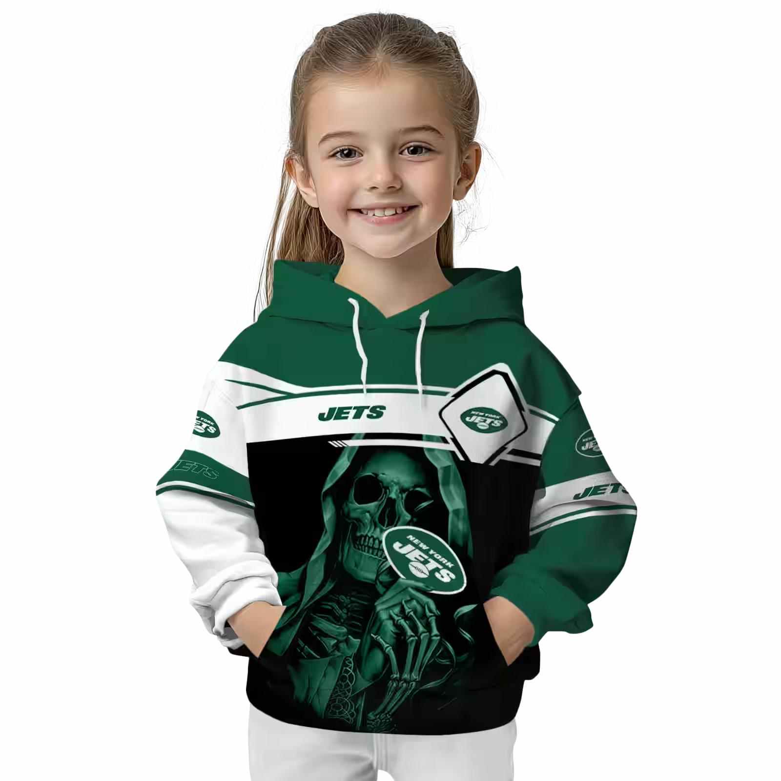 custom new york jets grim reaper green black hoodie top rated