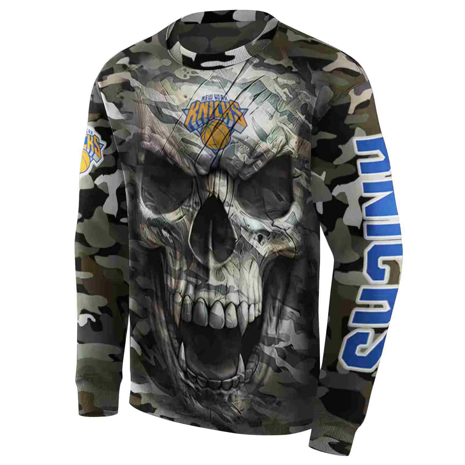 custom new york knicks camo skull hoodie new arrival