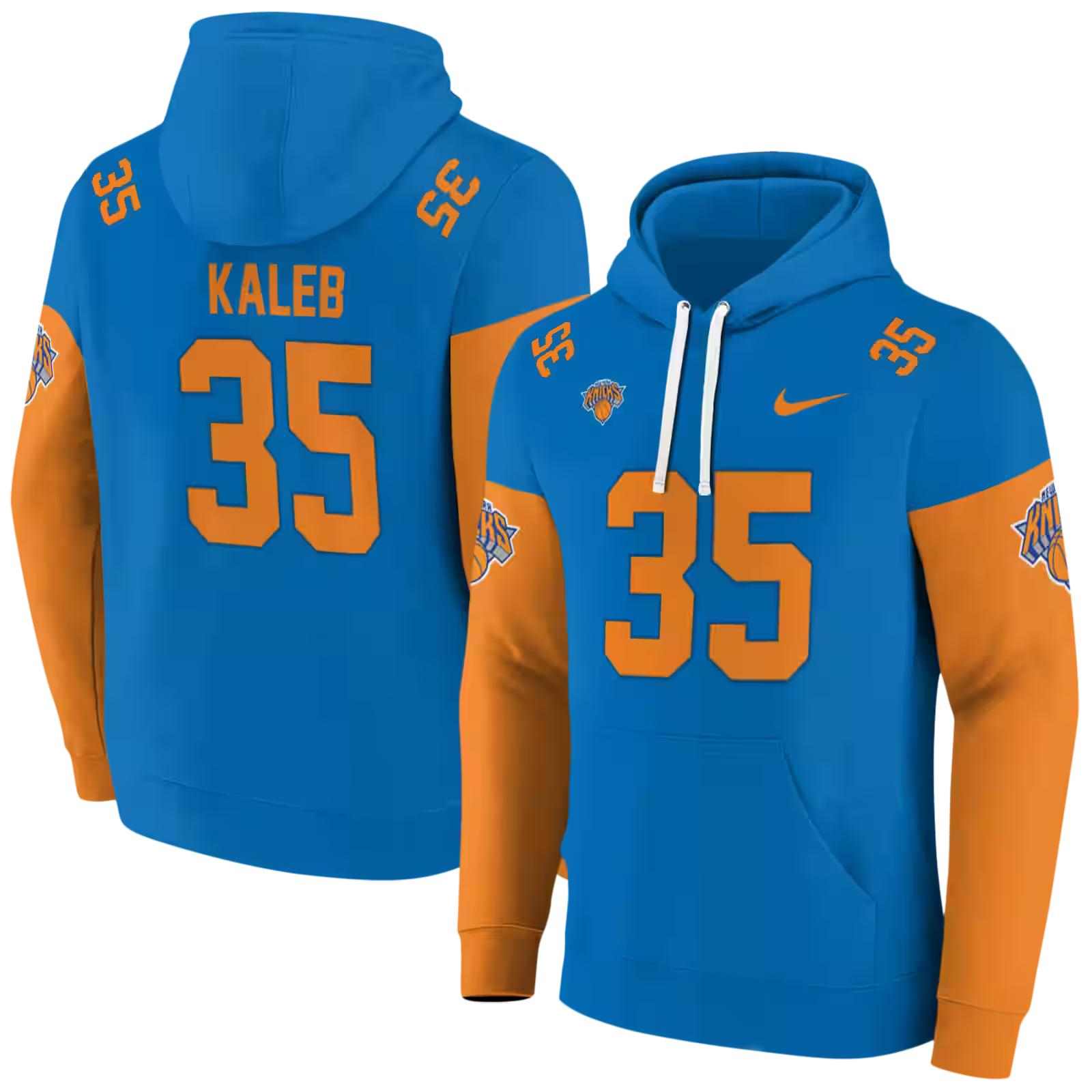 custom new york knicks minimal design blue hoodie fashion forward