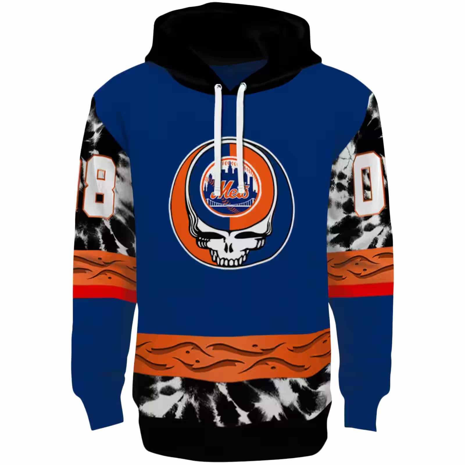 Custom New York Mets Grateful Vibes Blue Hoodie