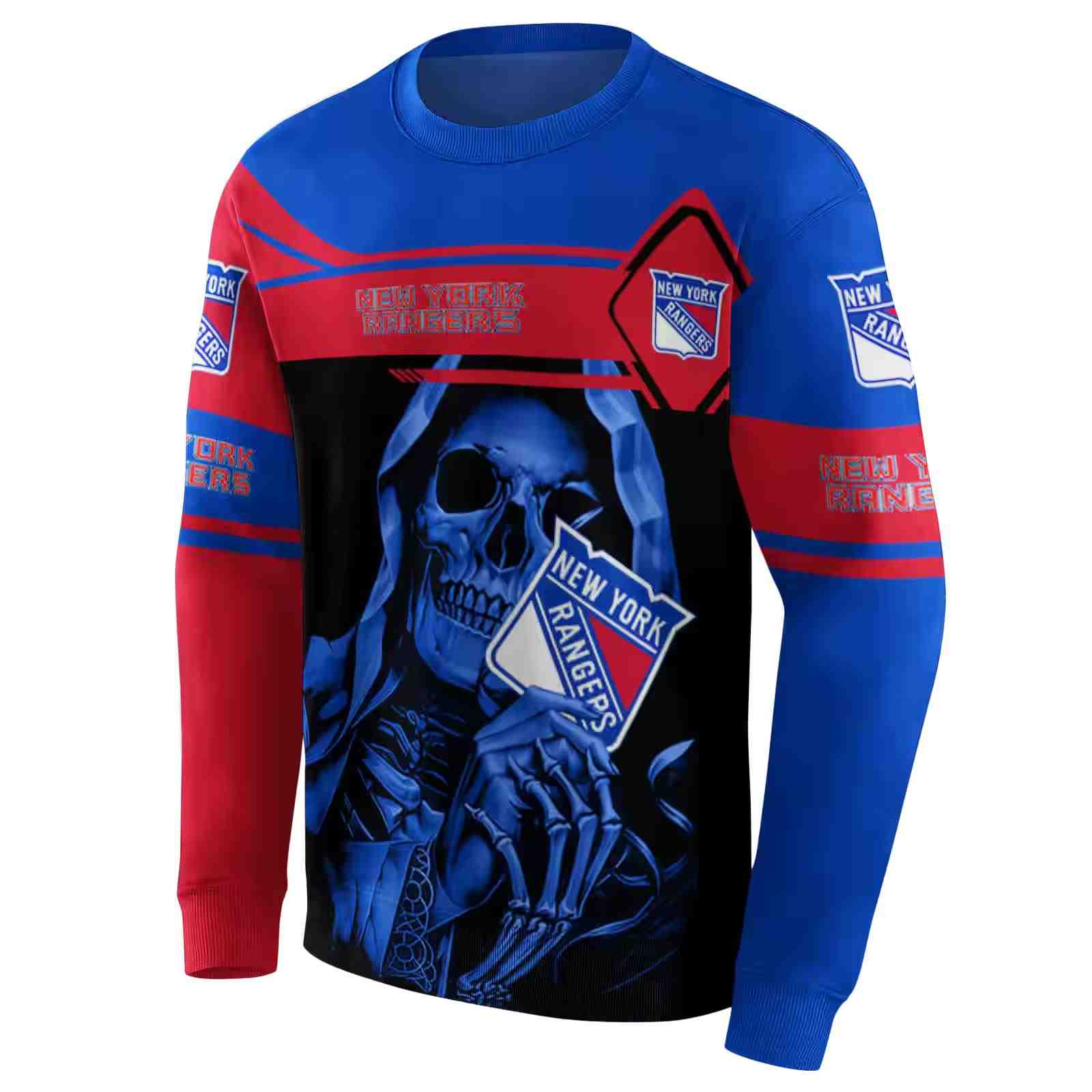 custom new york rangers grim reaper blue black hoodie new arrival