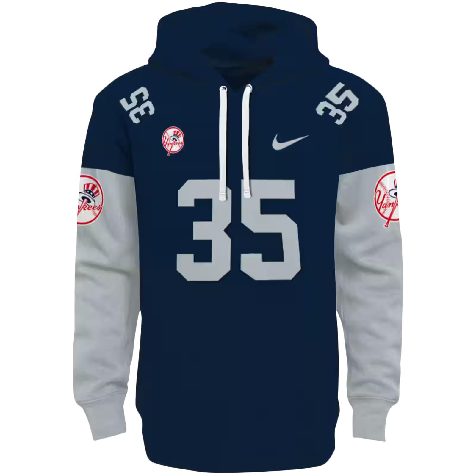 Custom New York Yankees Minimal Design Navy Hoodie