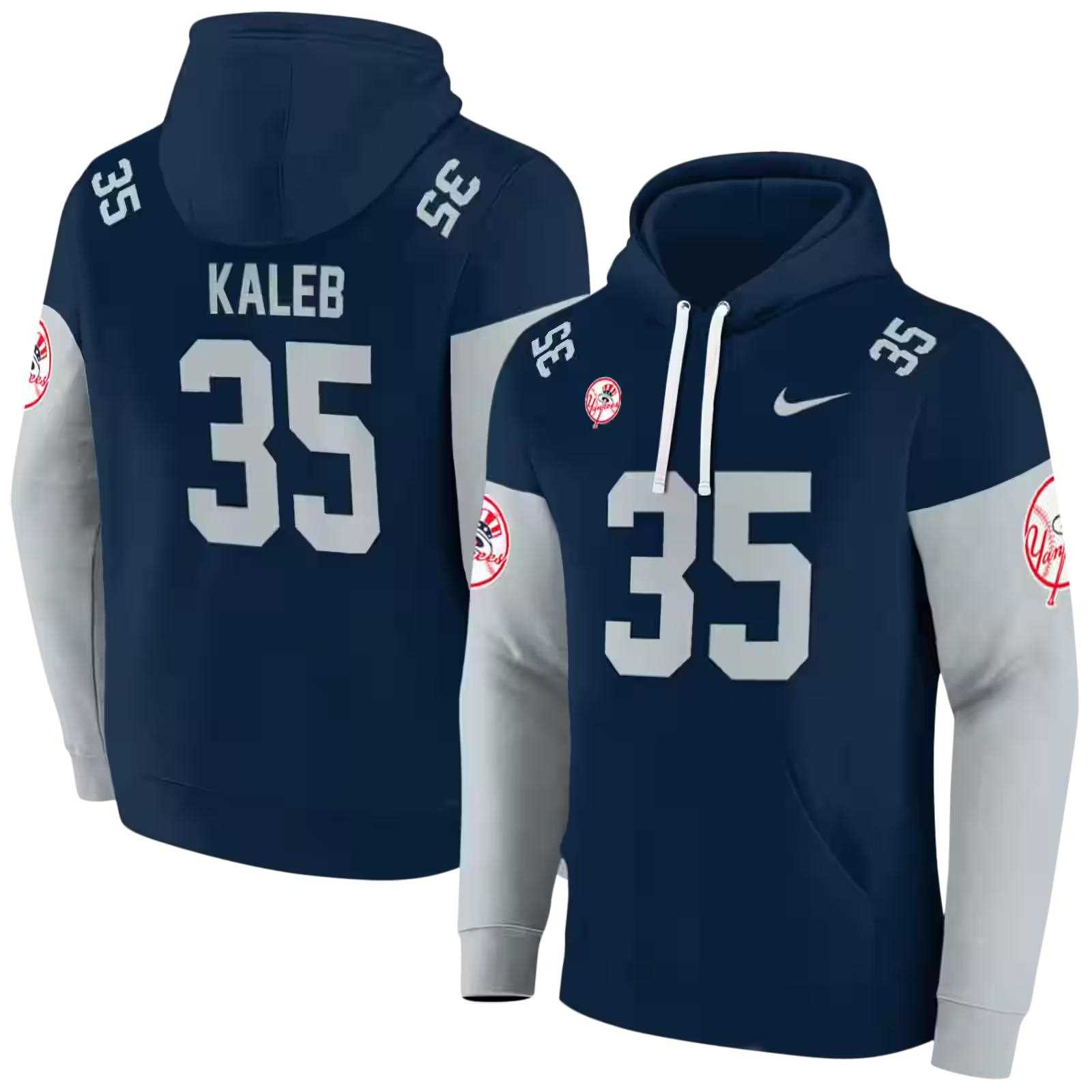 custom new york yankees minimal design navy hoodie fashion forward