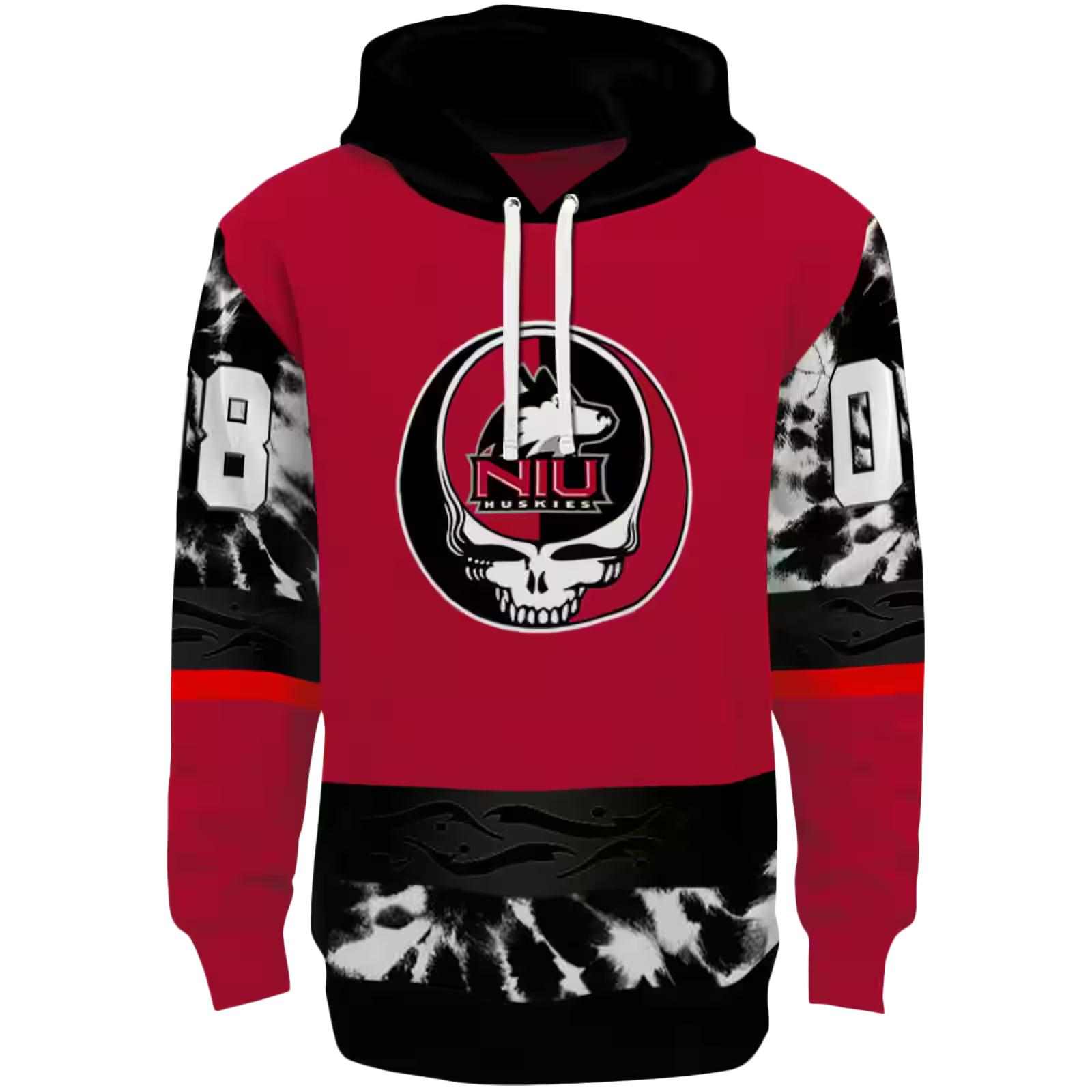 Custom Northern Illinois Huskies Grateful Vibes Red Hoodie