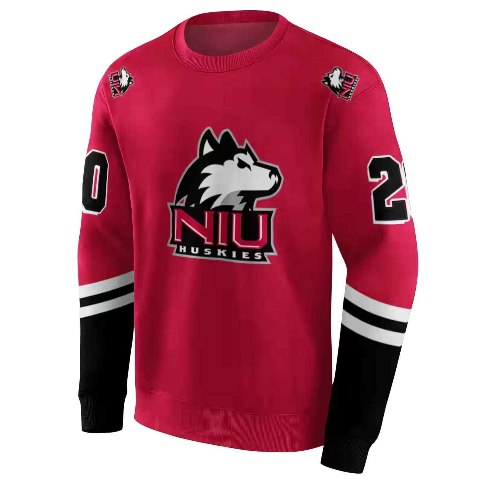 custom northern illinois huskies striped sleeves red hoodie new arrival