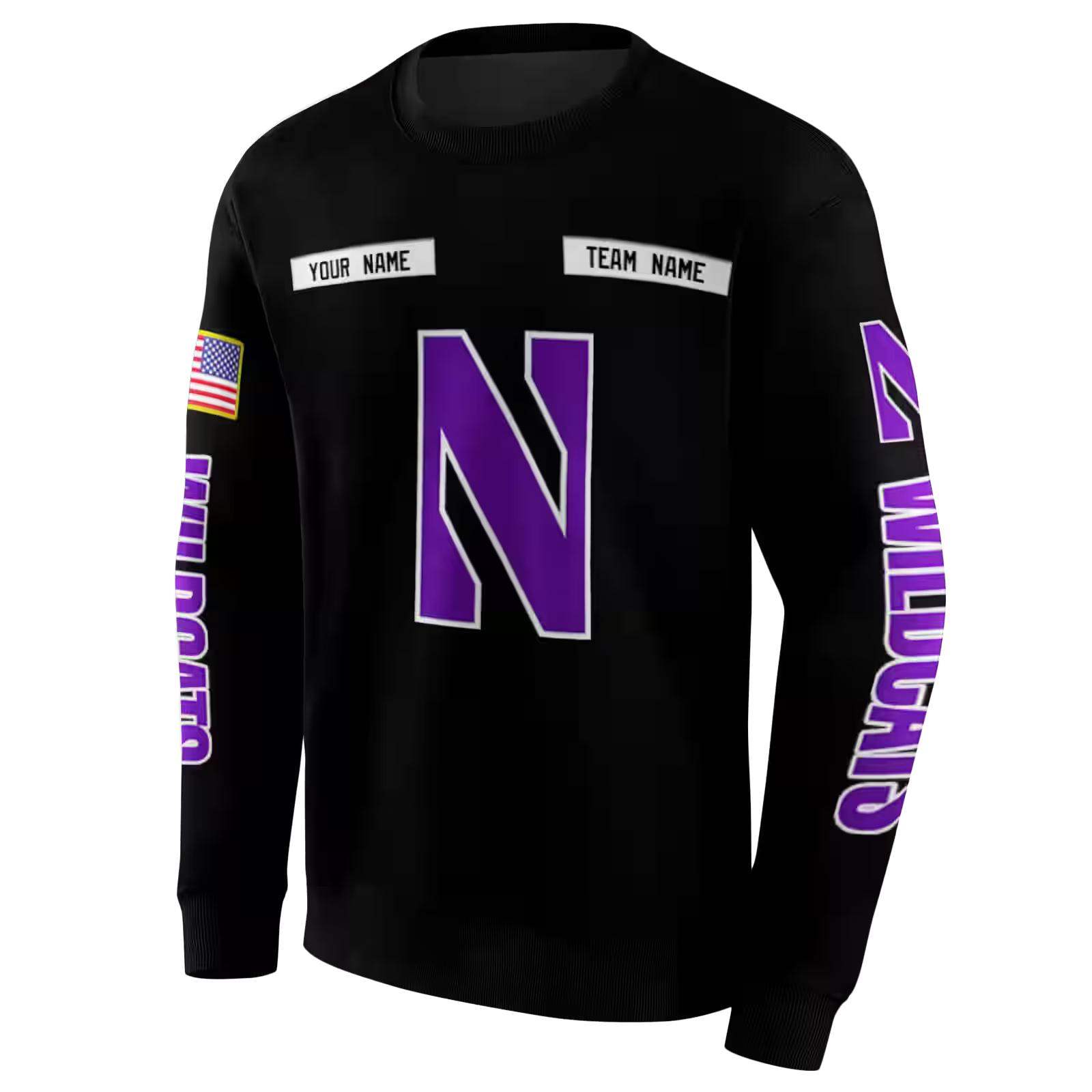 custom northwestern wildcats punisher skull black hoodie new arrival