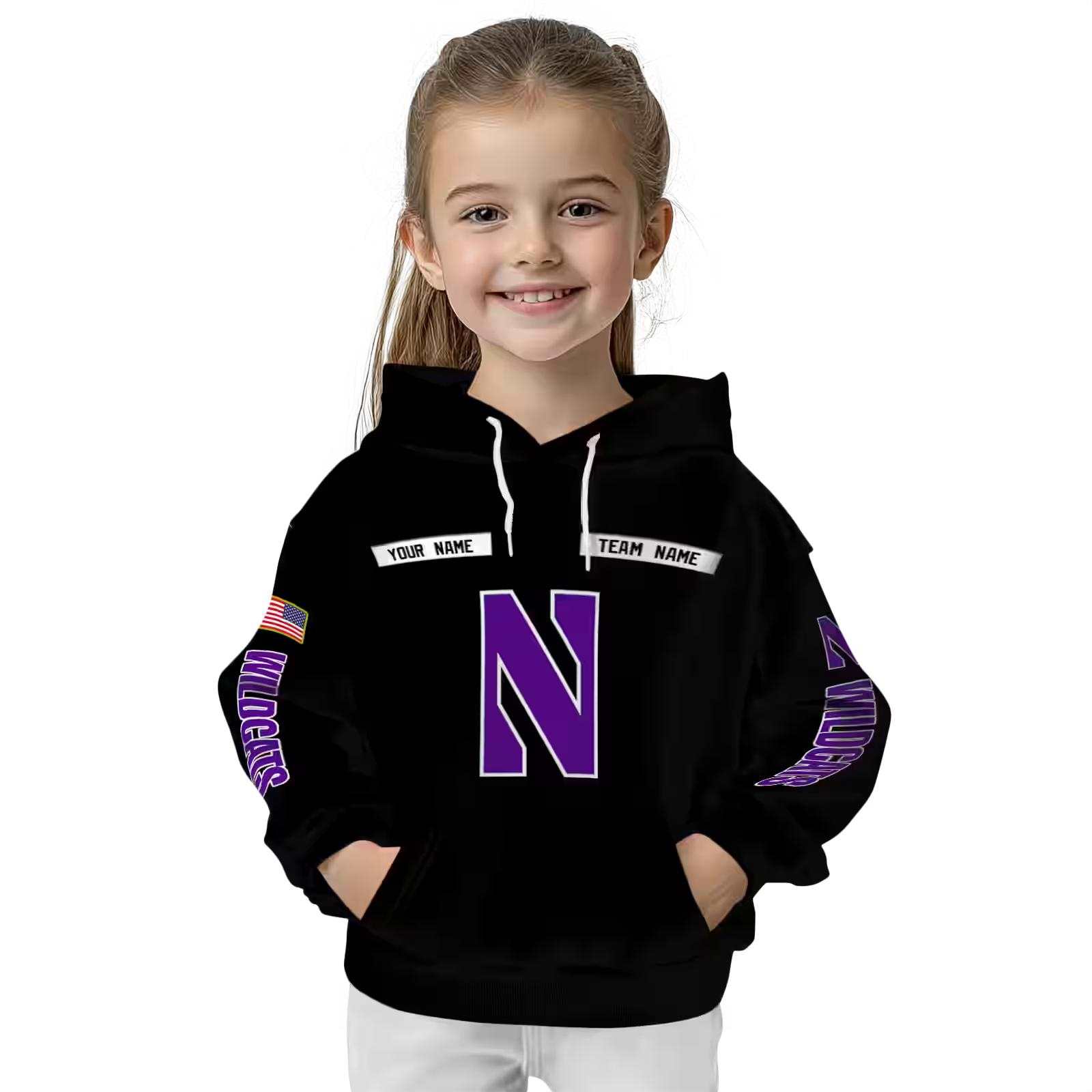 custom northwestern wildcats punisher skull black hoodie top rated