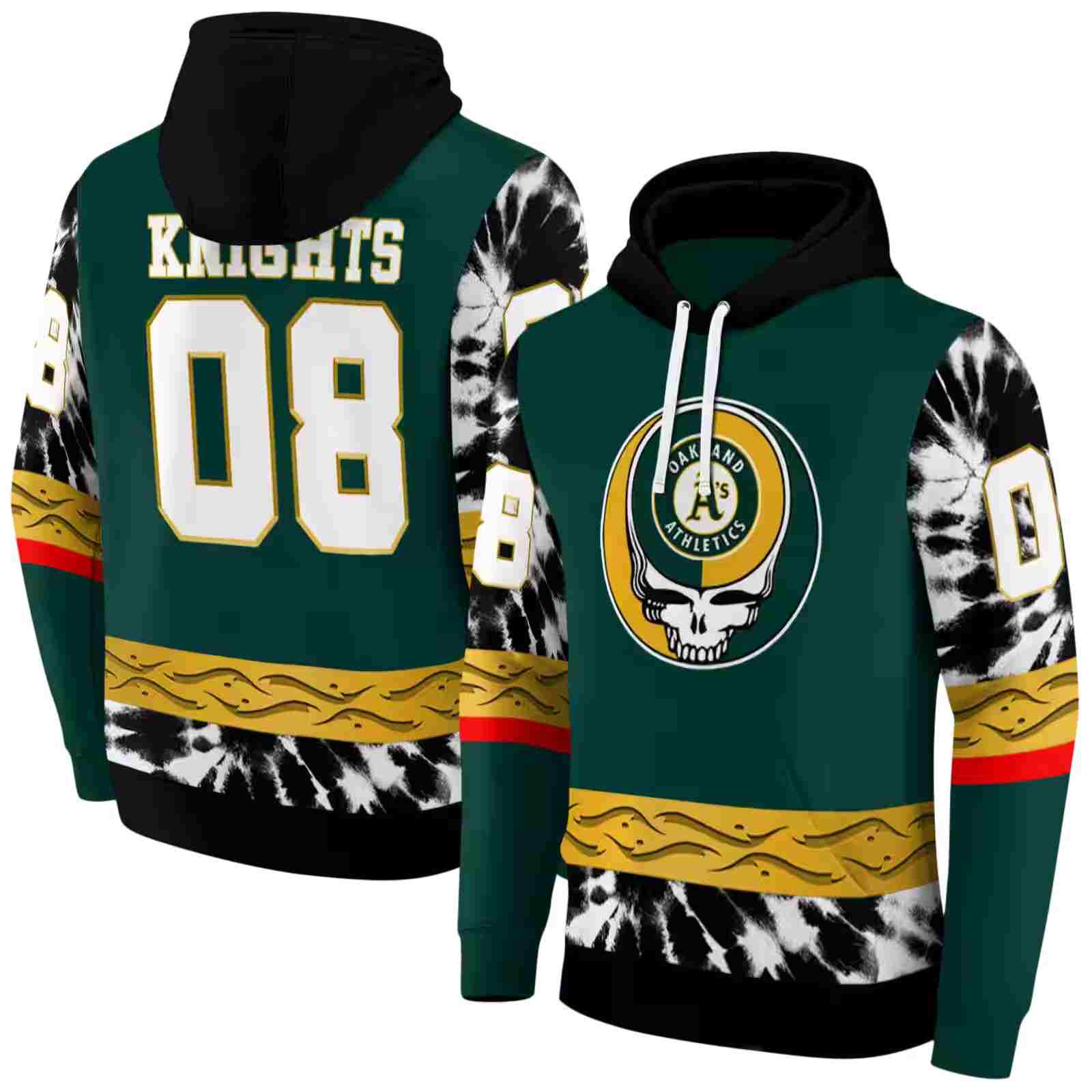 custom oakland athletics grateful vibes green hoodie fashion forward