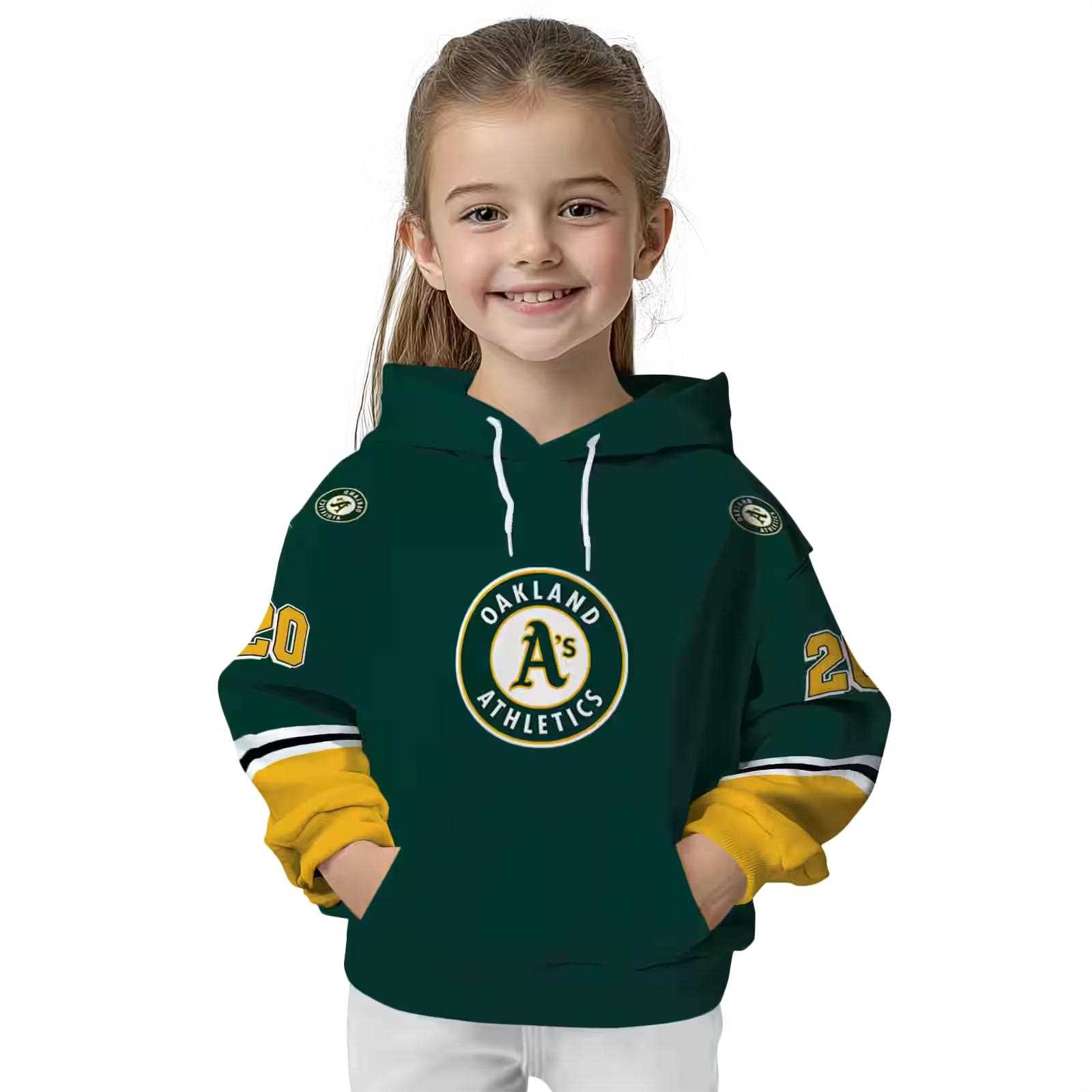 custom oakland athletics striped sleeves green hoodie top rated