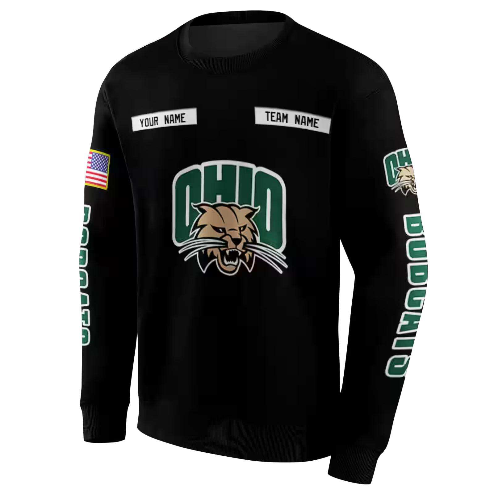 custom ohio bobcats punisher skull black hoodie new arrival