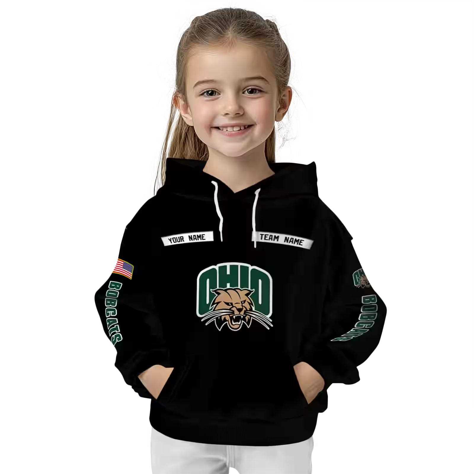 custom ohio bobcats punisher skull black hoodie top rated