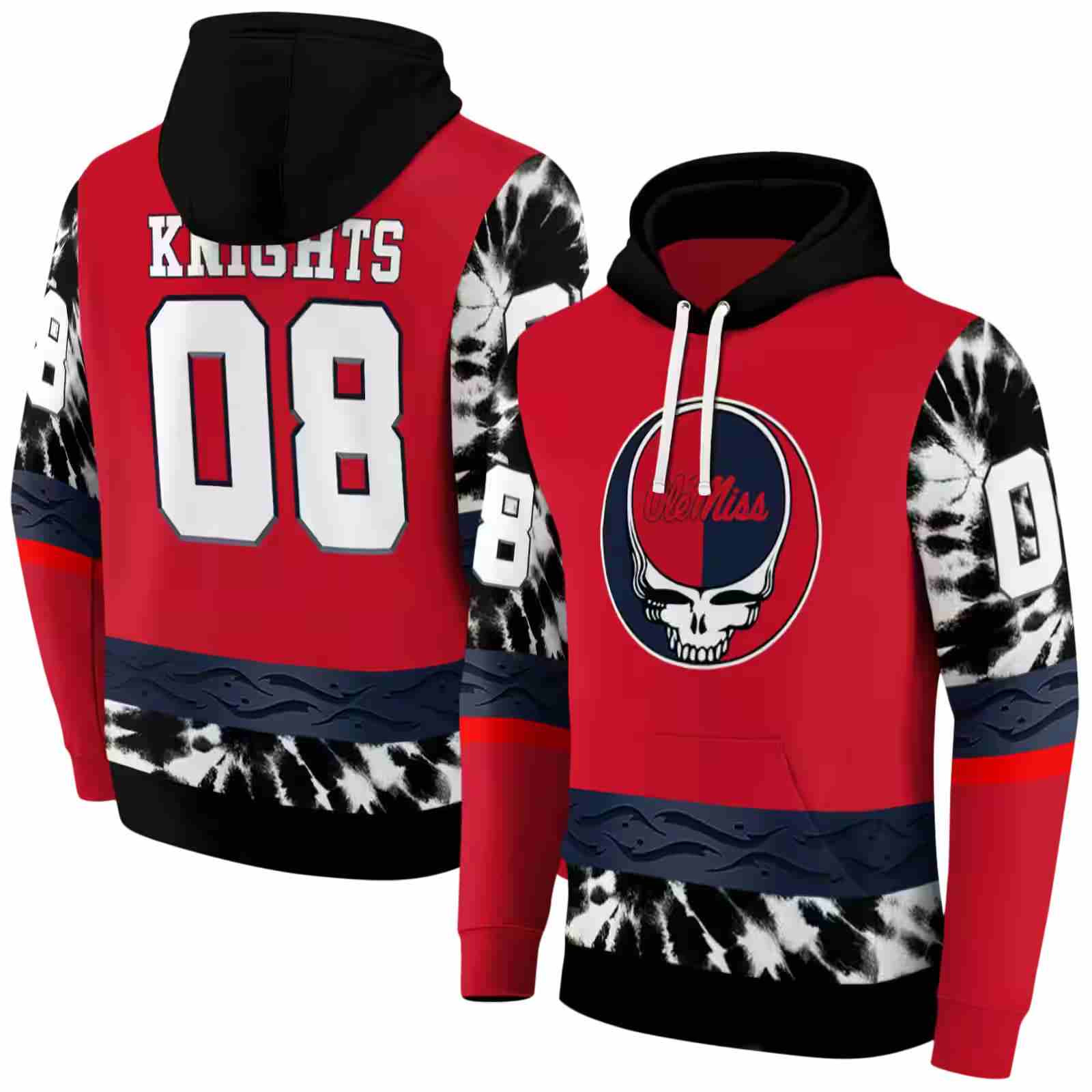 custom ole miss rebels grateful vibes red hoodie fashion forward