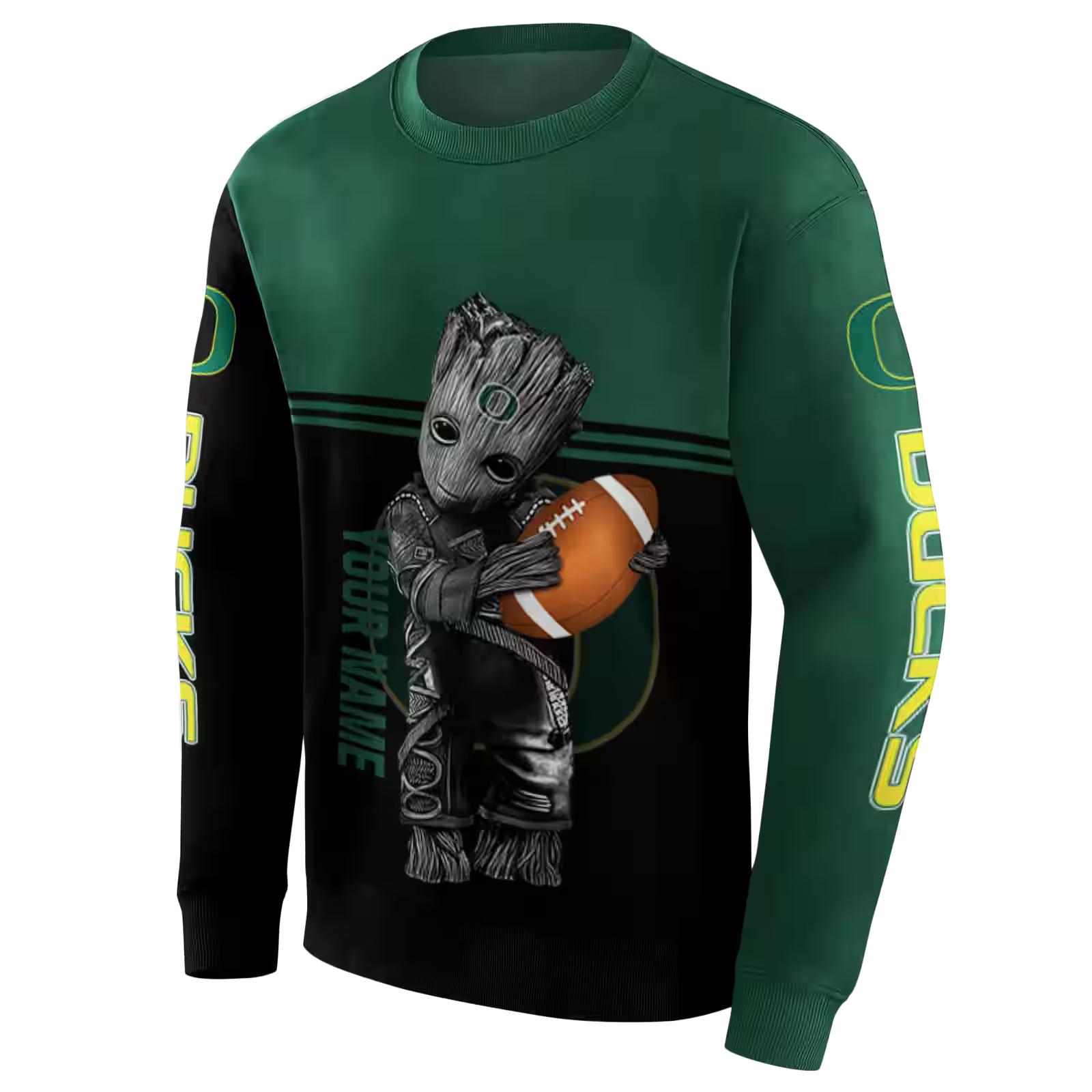 custom oregon ducks baby groot green black hoodie new arrival