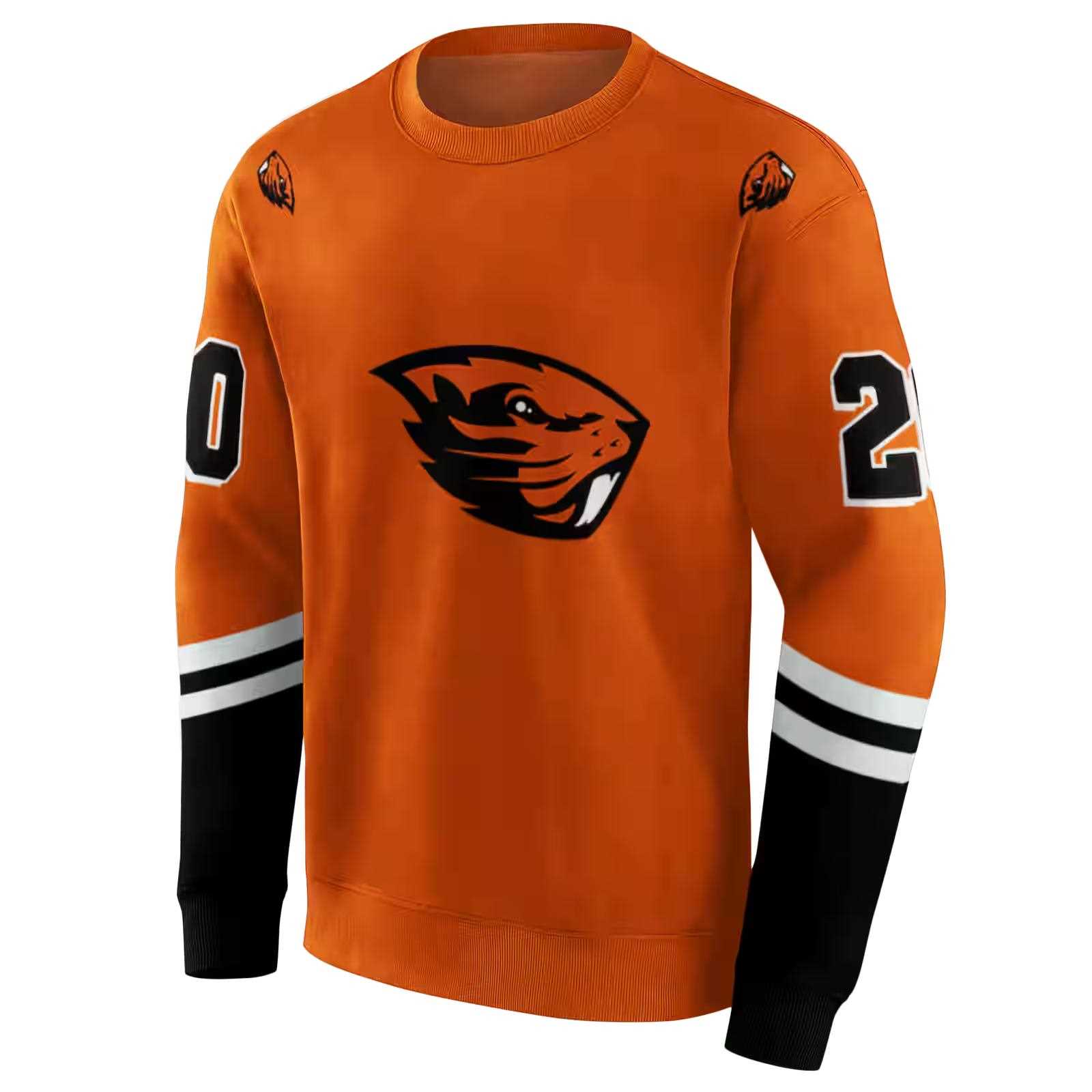 custom oregon state beavers striped sleeves orange hoodie new arrival