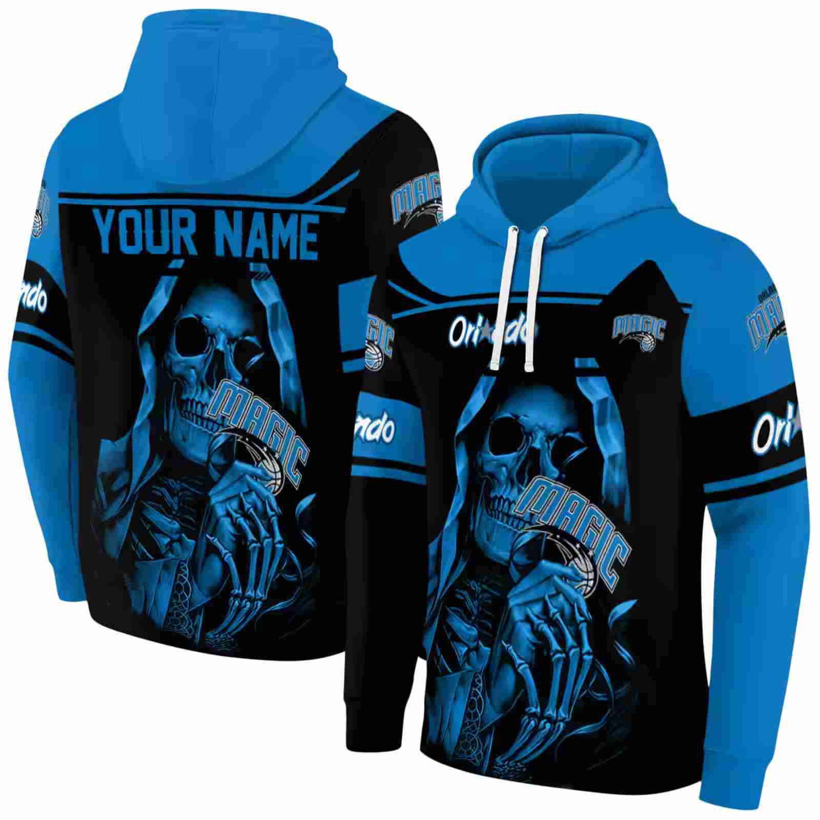 custom orlando magic grim reaper blue black hoodie fashion forward