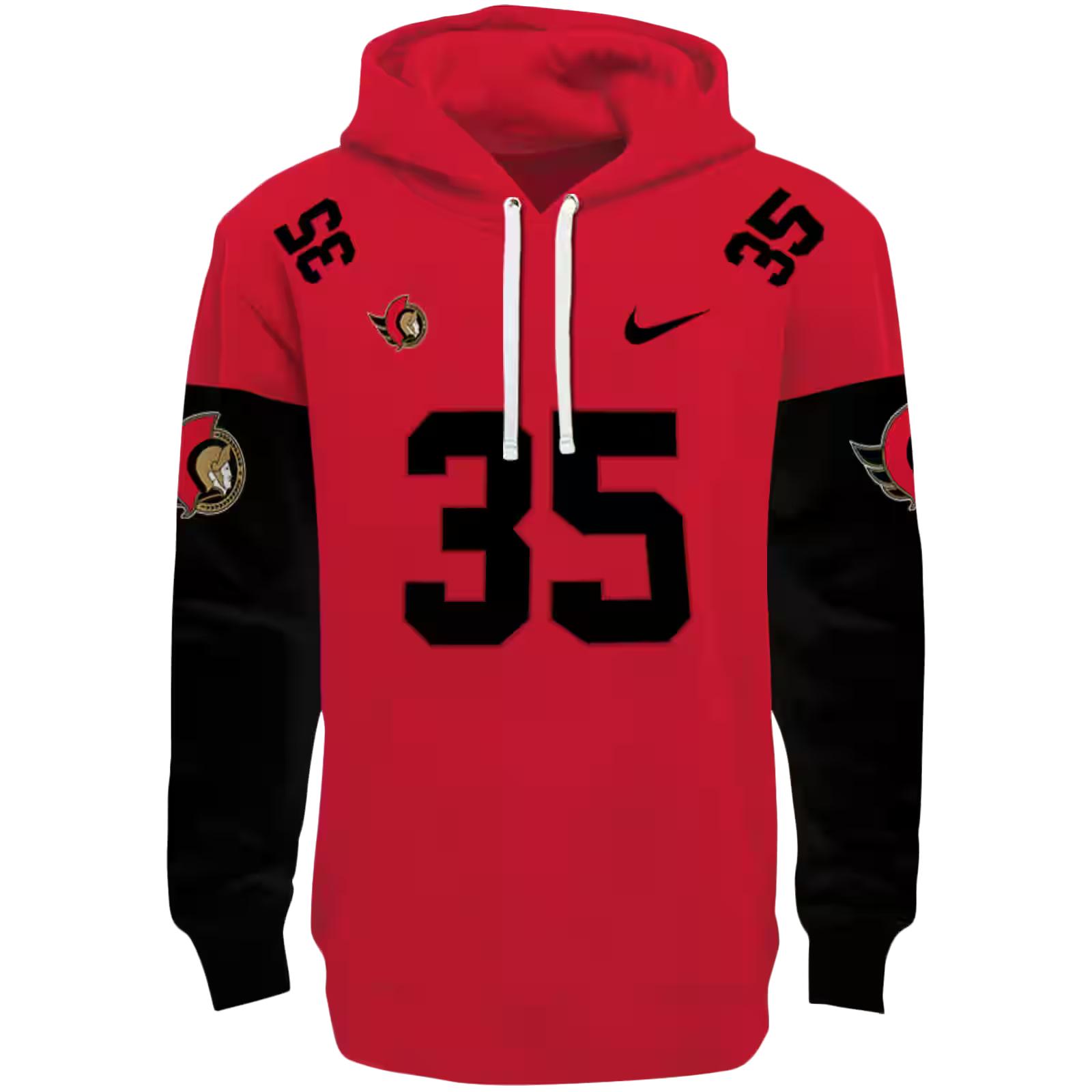 Custom Ottawa Senators Minimal Design Red Hoodie