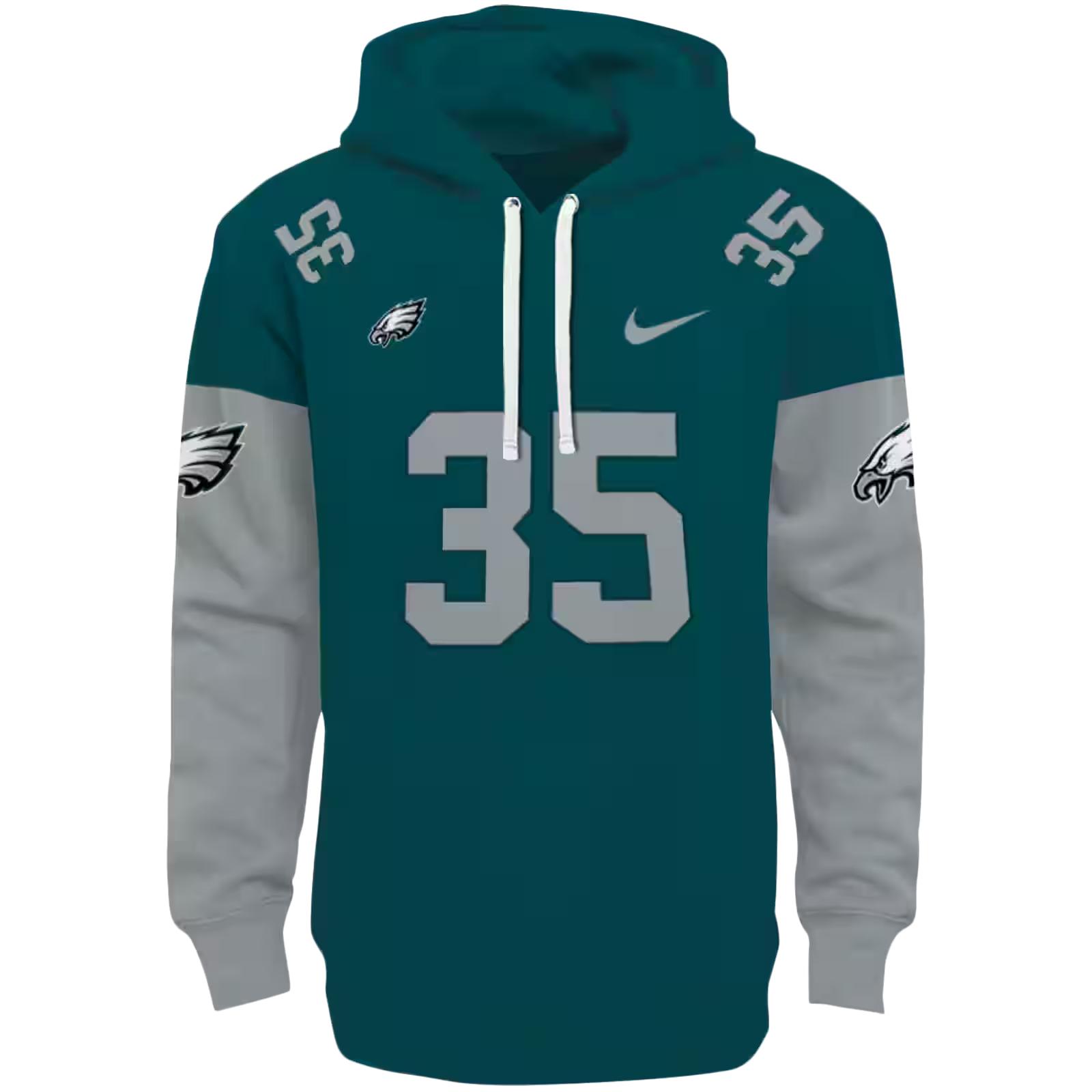 Custom Philadelphia Eagles Minimal Design Green Hoodie