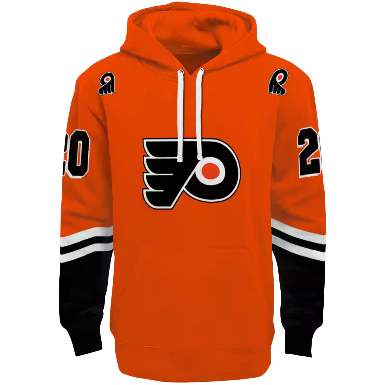 Custom Philadelphia Flyers Striped Sleeves Orange Hoodie