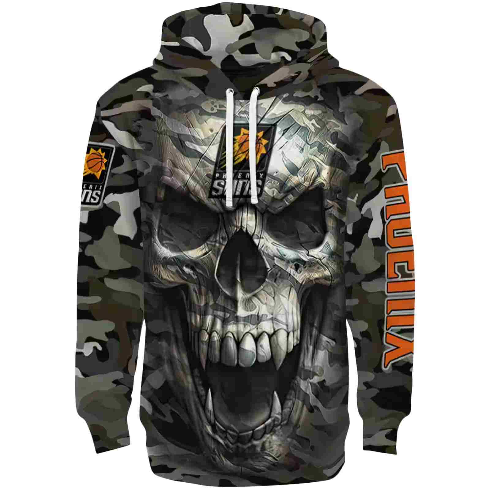 Custom Phoenix Suns Camo Skull Hoodie