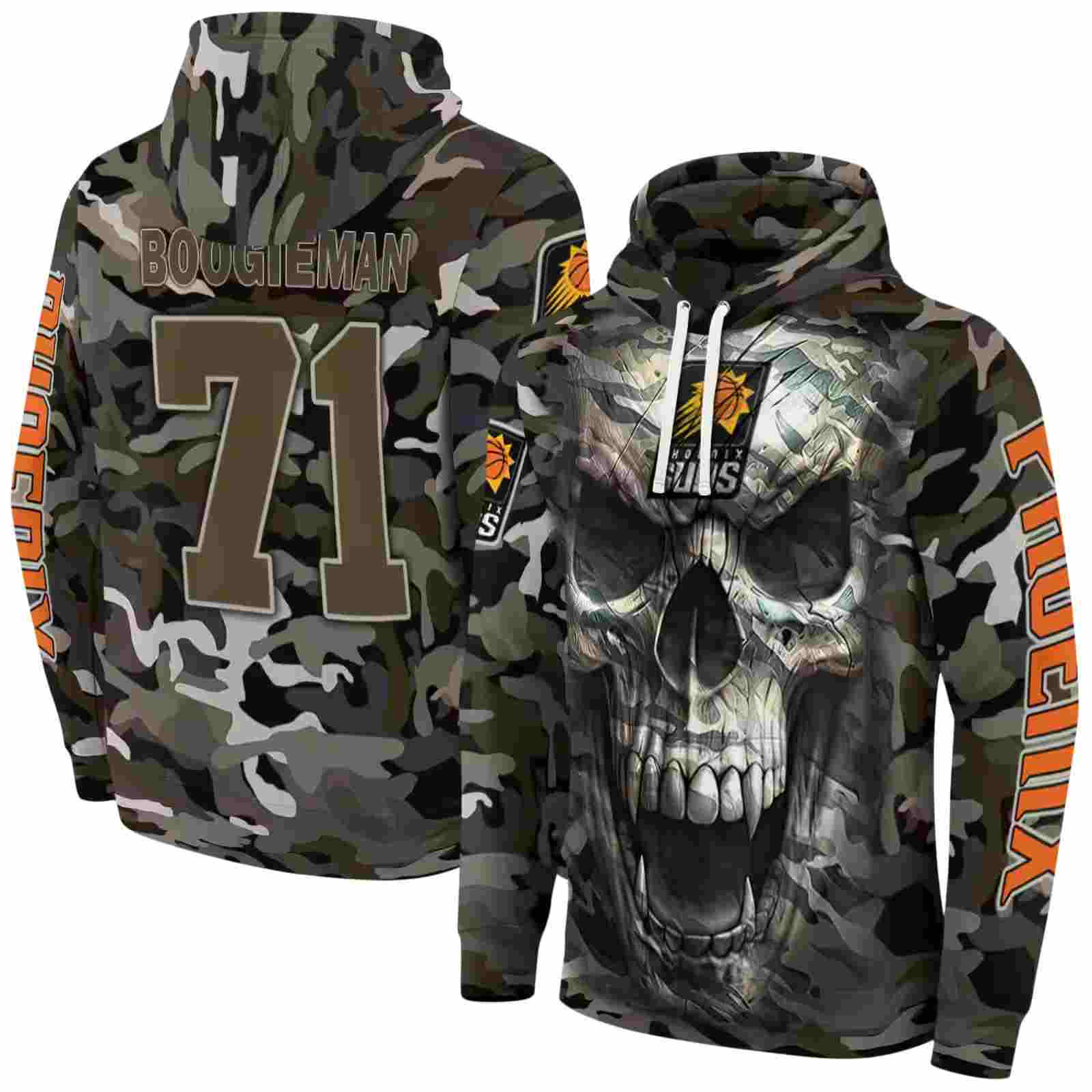 custom phoenix suns camo skull hoodie fashion forward