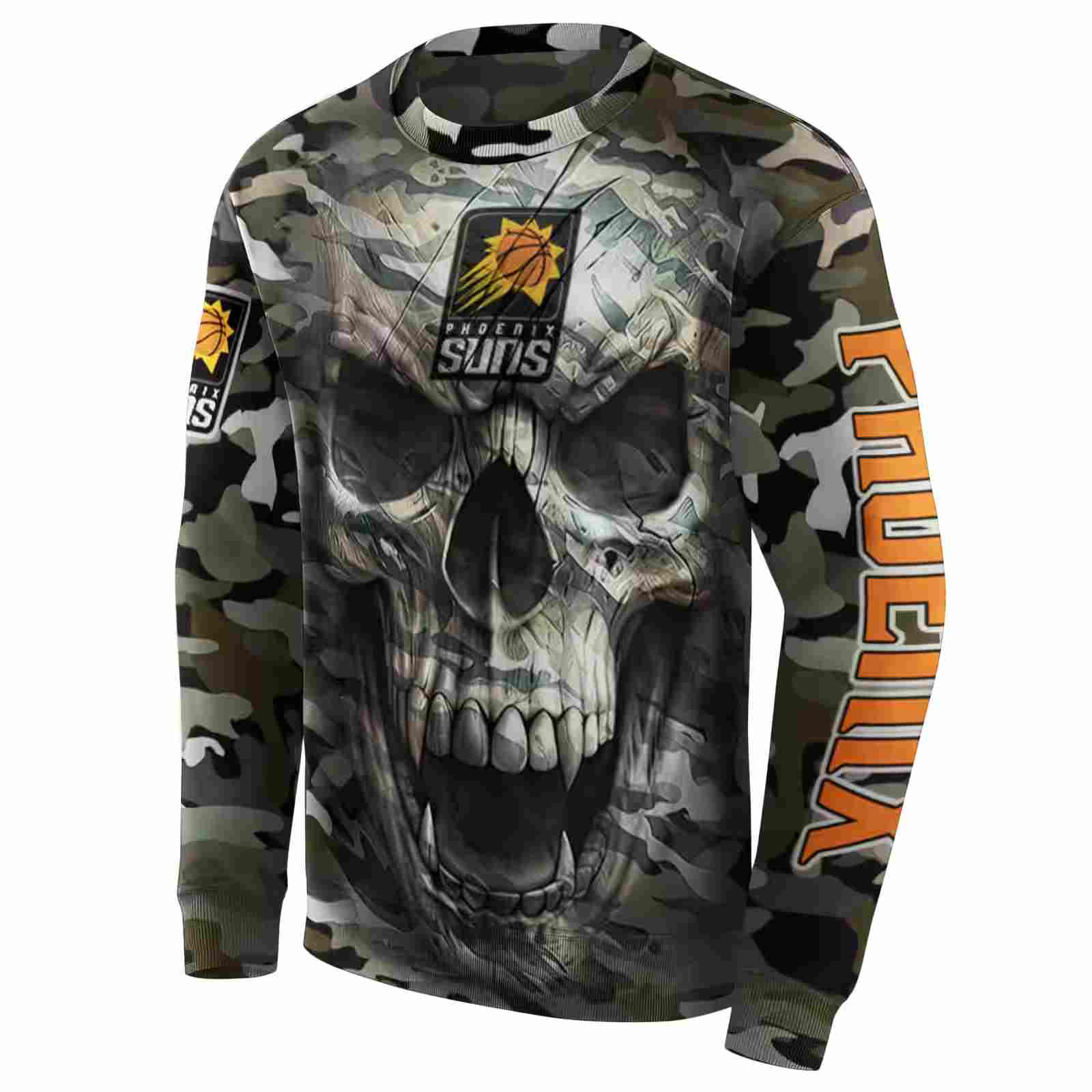 custom phoenix suns camo skull hoodie new arrival