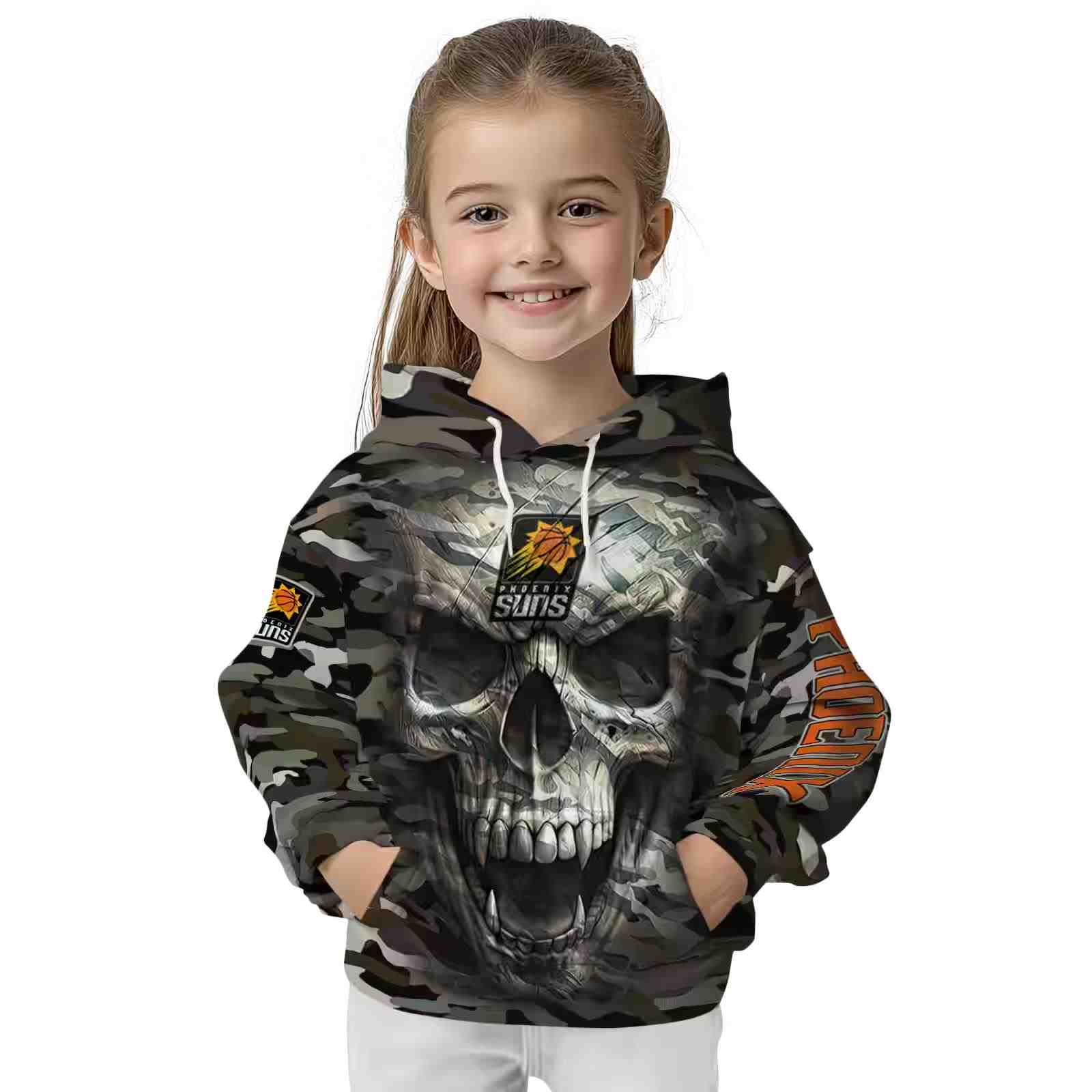 custom phoenix suns camo skull hoodie top rated