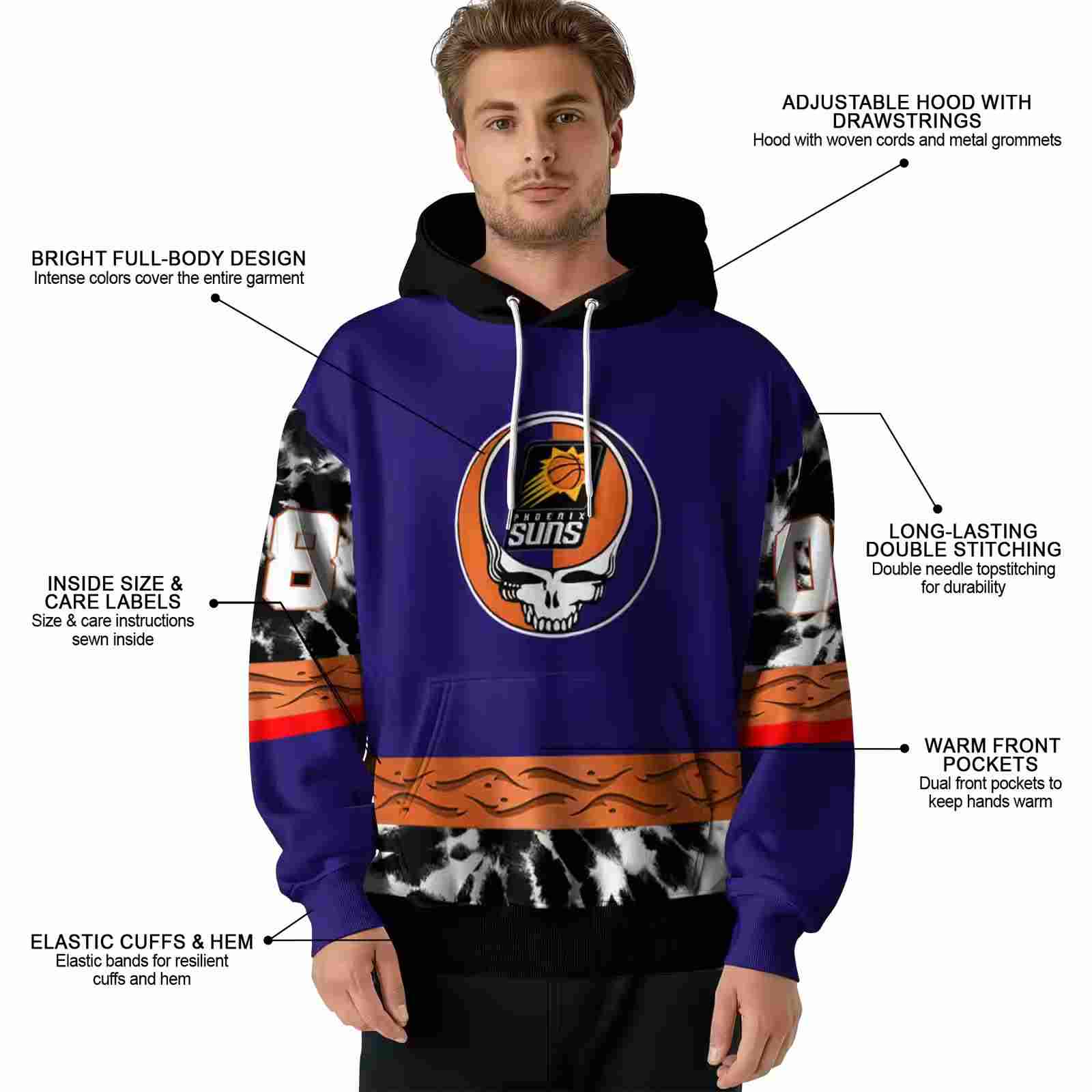 custom phoenix suns grateful vibes purple hoodie latest model