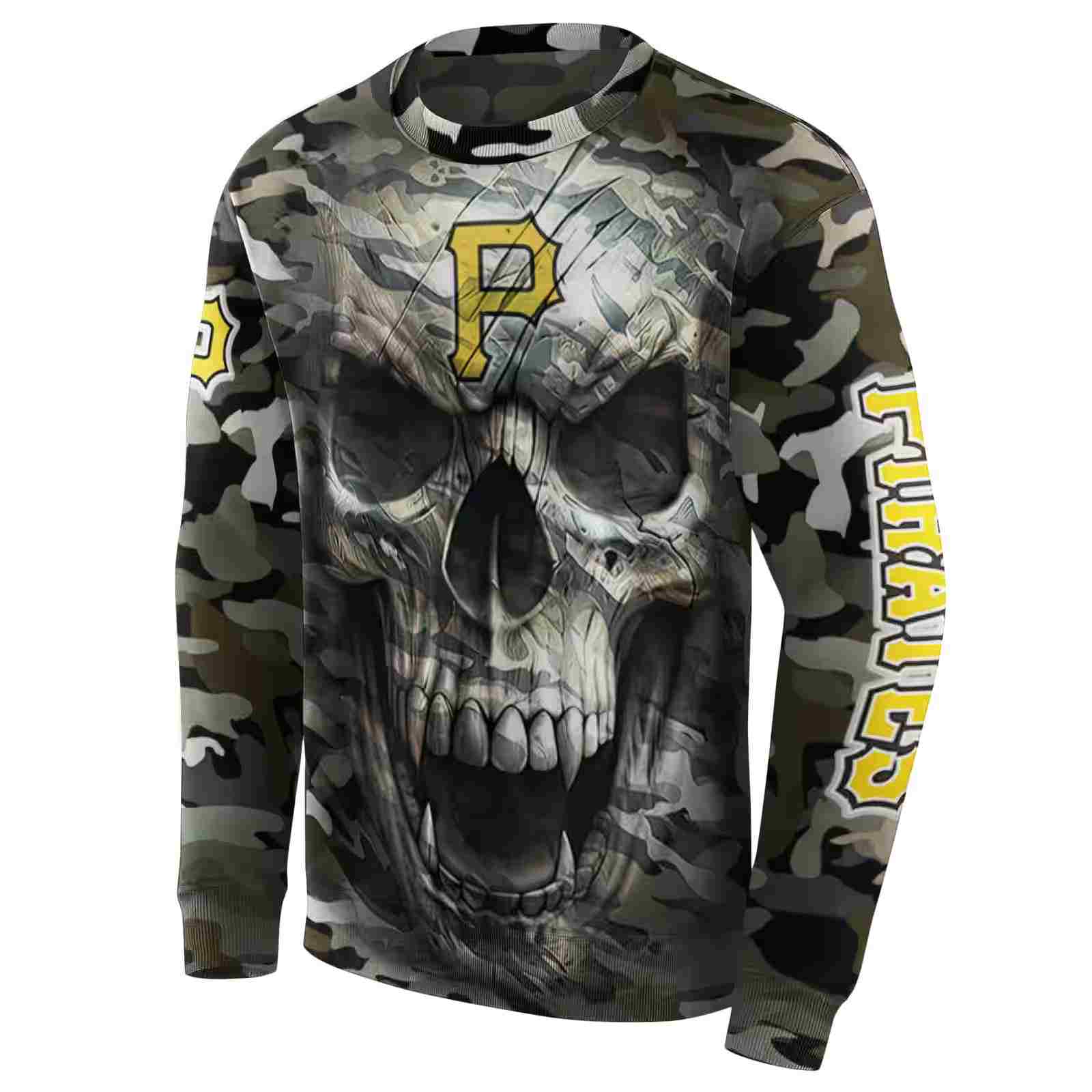 custom pittsburgh pirates camo skull hoodie new arrival