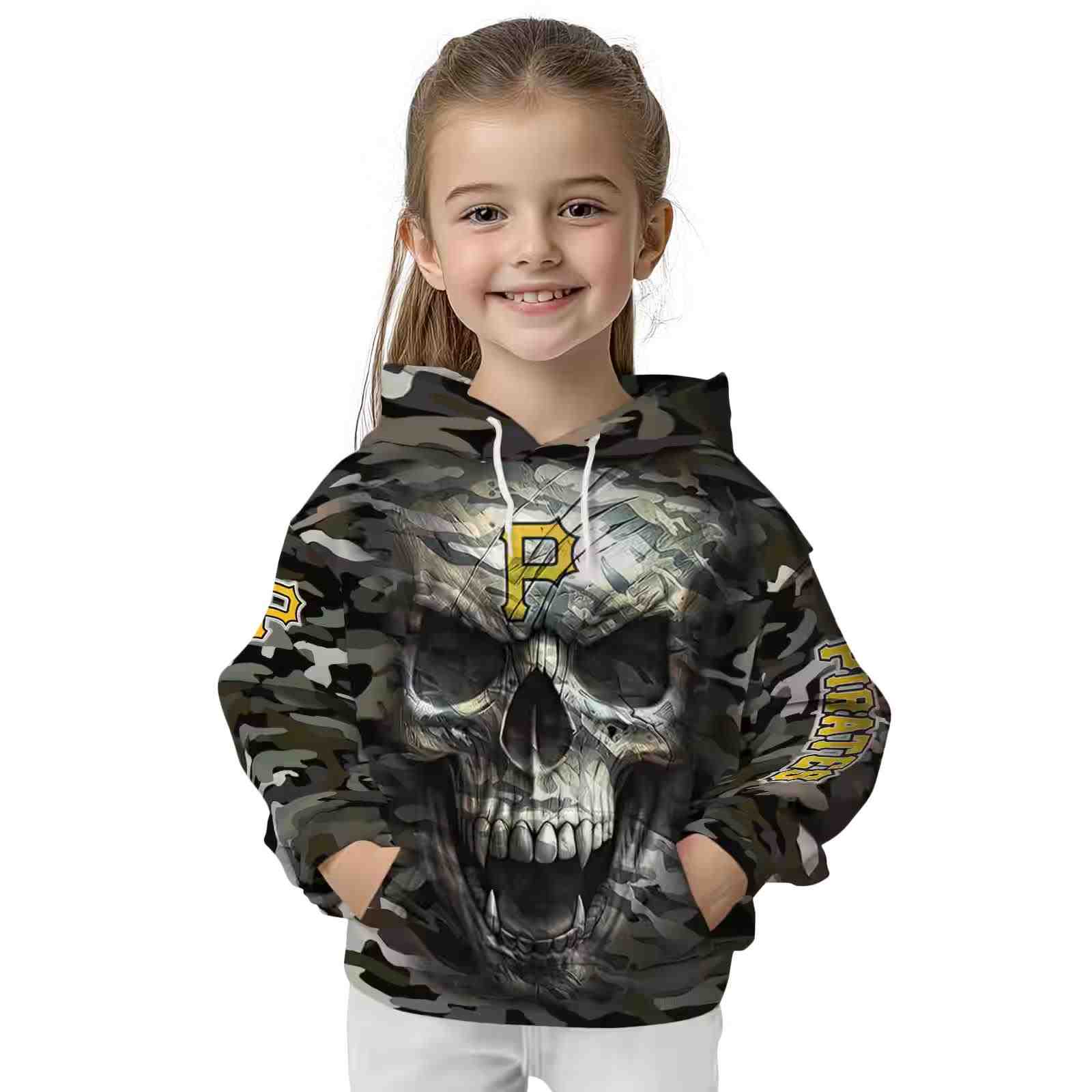 custom pittsburgh pirates camo skull hoodie top rated