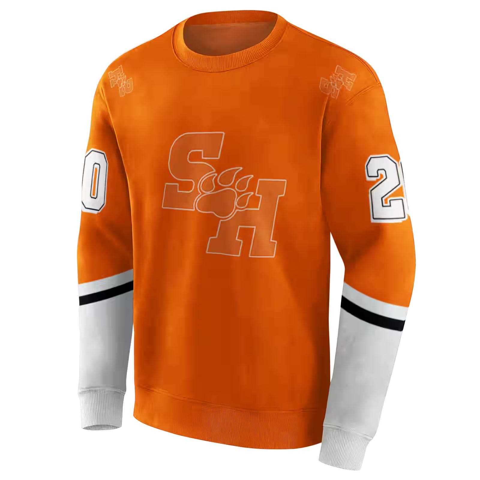 custom sam houston bearkats striped sleeves orange hoodie new arrival