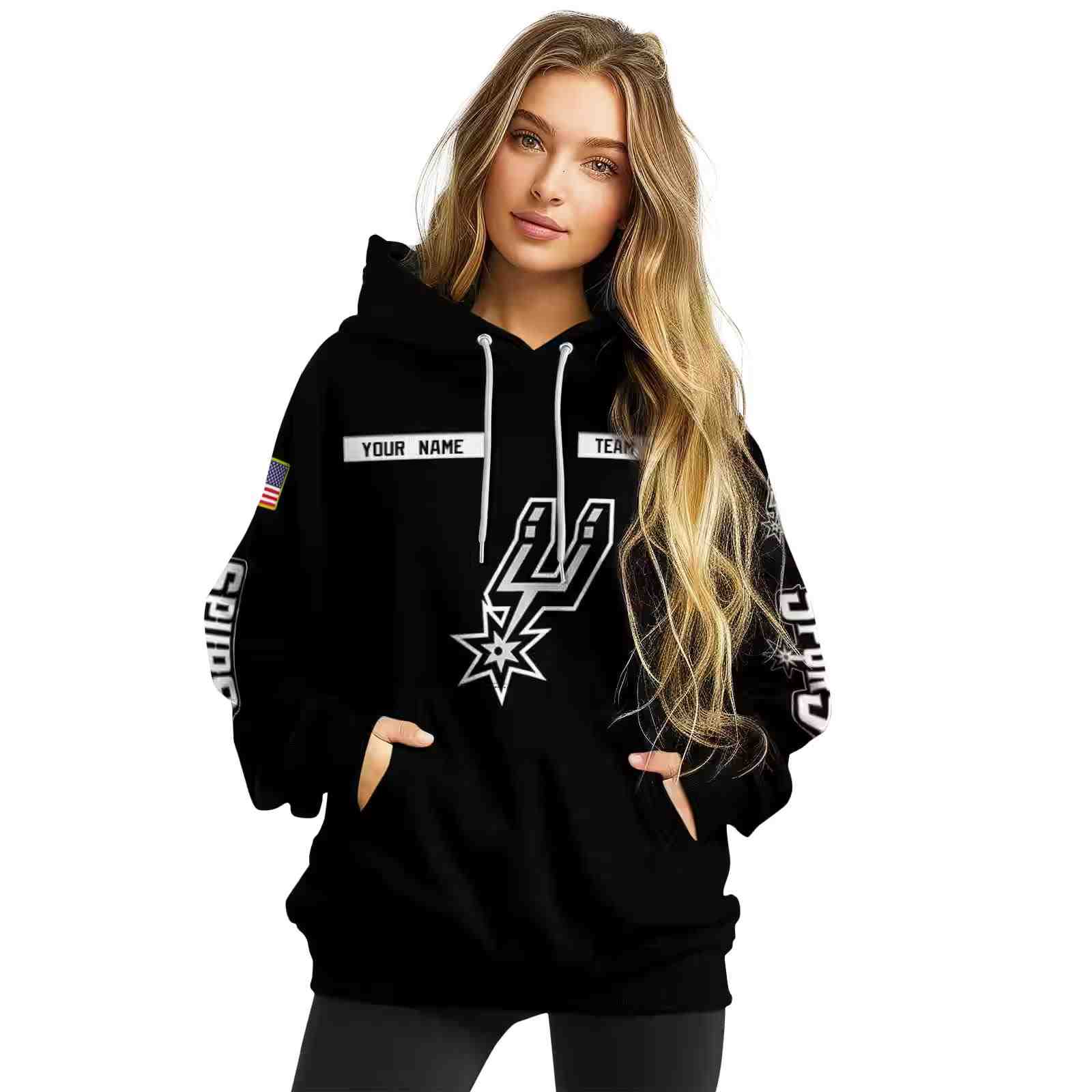 custom san antonio spurs punisher skull black hoodie high quality