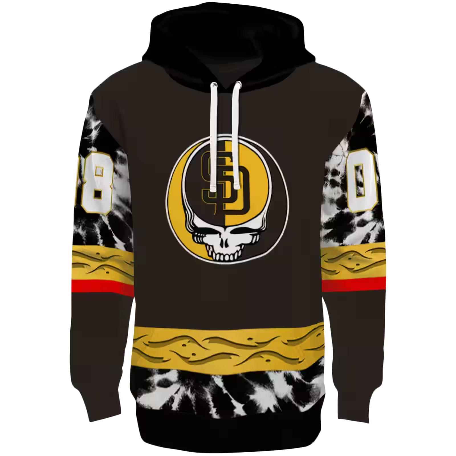 Custom San Diego Padres Grateful Vibes Brown Hoodie